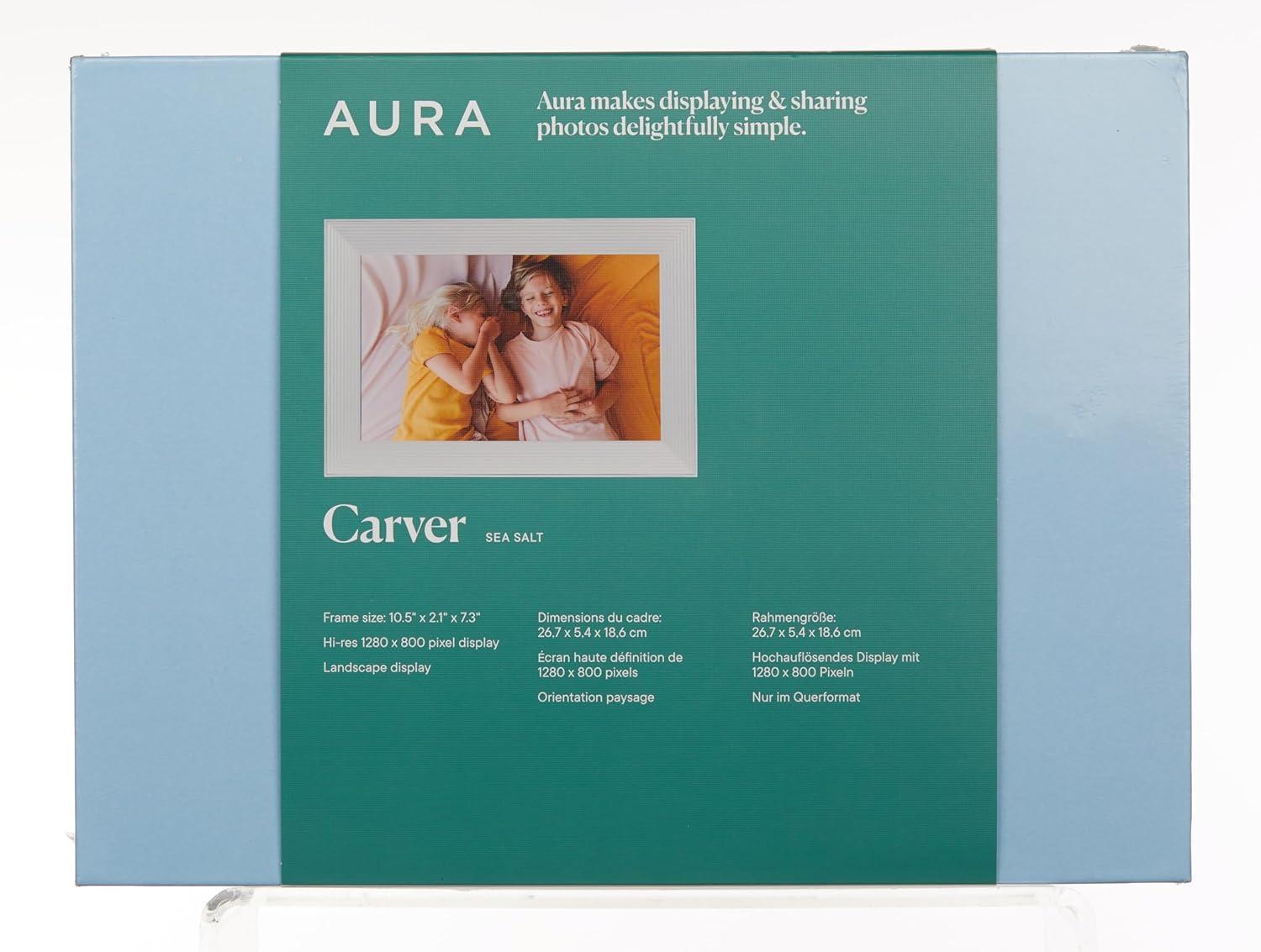 Aura Home 10.1" Carver Sea Salt Digital Photo Frame: Wi-Fi Enabled, 1280x800 LCD, No Battery Required