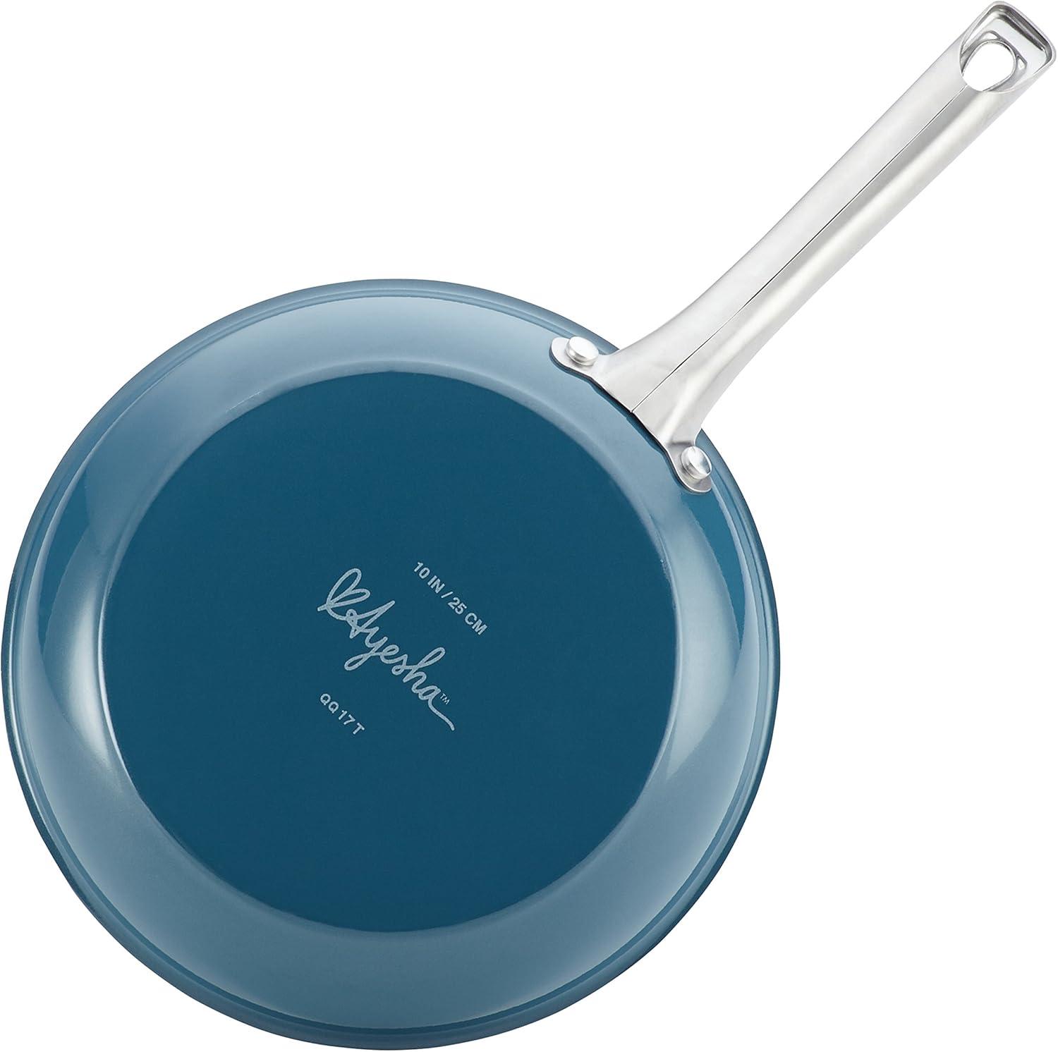 Ayesha Curry  Home Collection Porcelain Enamel Nonstick Cookware Pots & Pans Set, Twilight Teal - 9 Piece