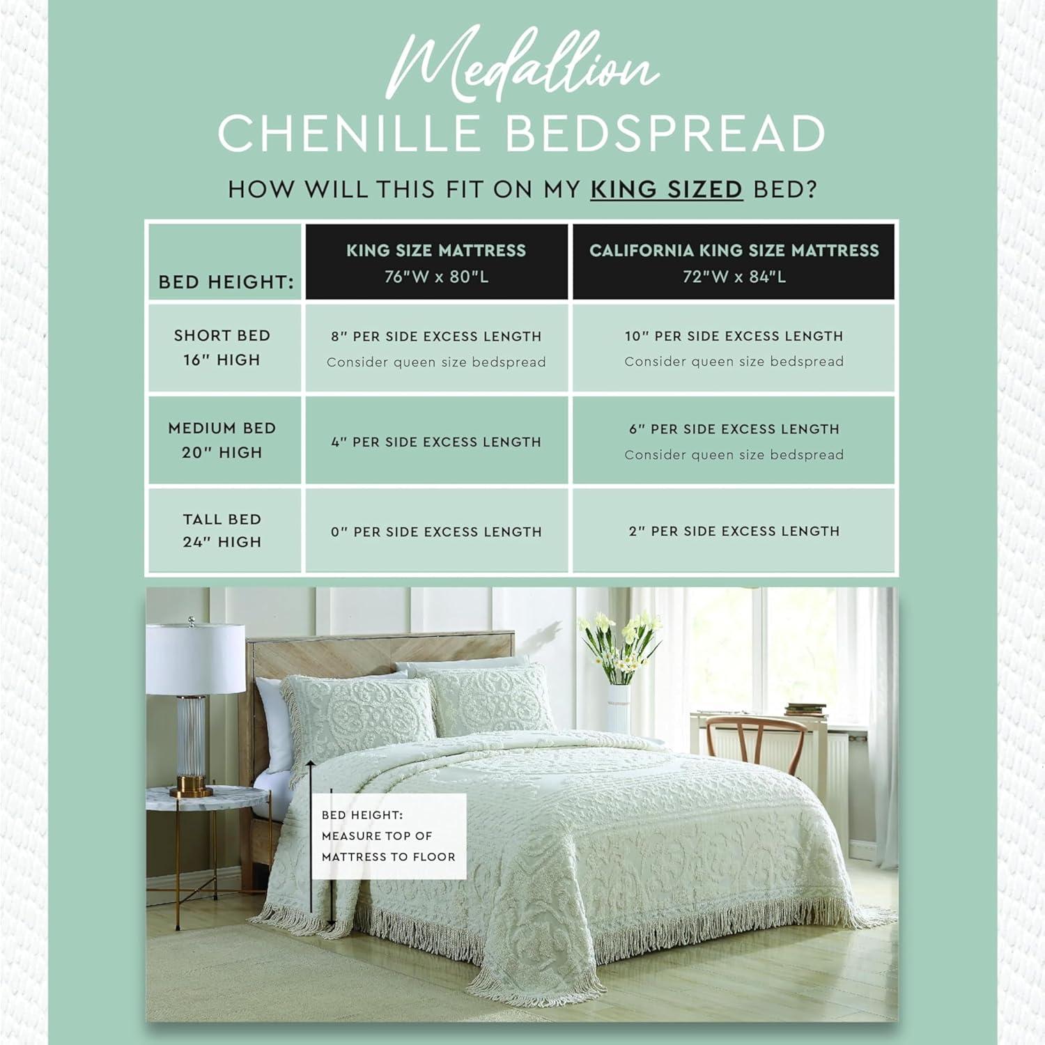 Beatrice Home Fashions Medallion Cotton Farmhouse / Country Quilt