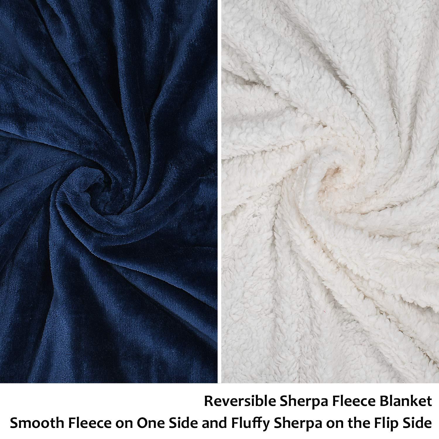 Catalonia Fleece Throw Blanket, Super Soft Mink Plush Couch Blanket, TV Bed Fuzzy Blanket, Fluffy Comfy Warm Heavy Throws, Comfort Caring Gift, Blue