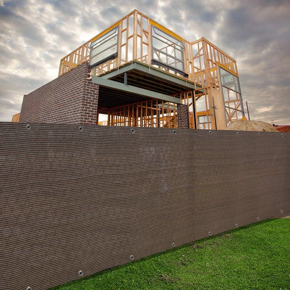 Alion Home Elegant Privacy Screen Windscreen Mesh for Balcony, Backyard, Deck, Patio, Fence, Pool, Porch, Railing - Brown/Mocha (3' x 3')