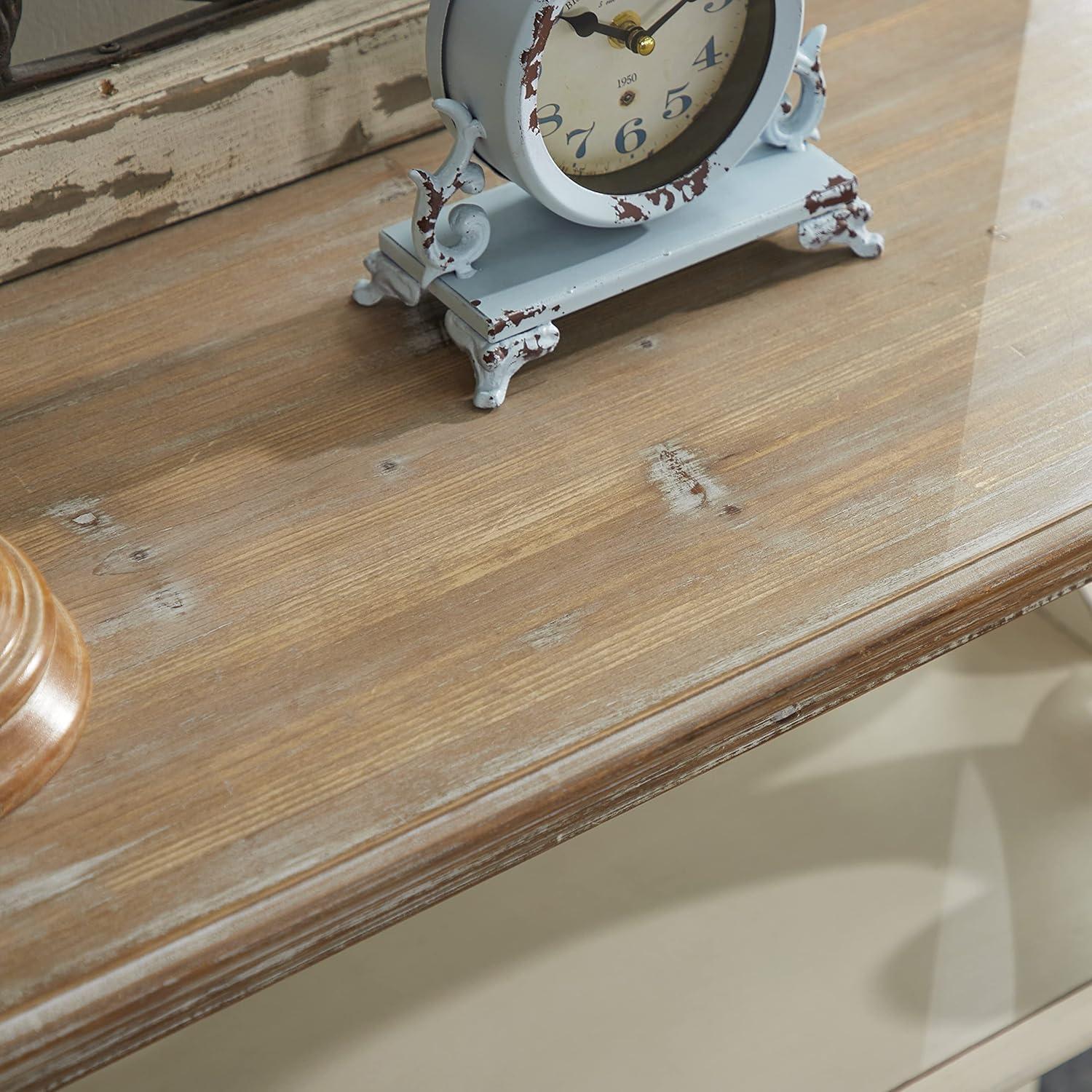 Farmhouse Wood Console Table Off White - Olivia & May: 2-Shelf Design, Tall Profile