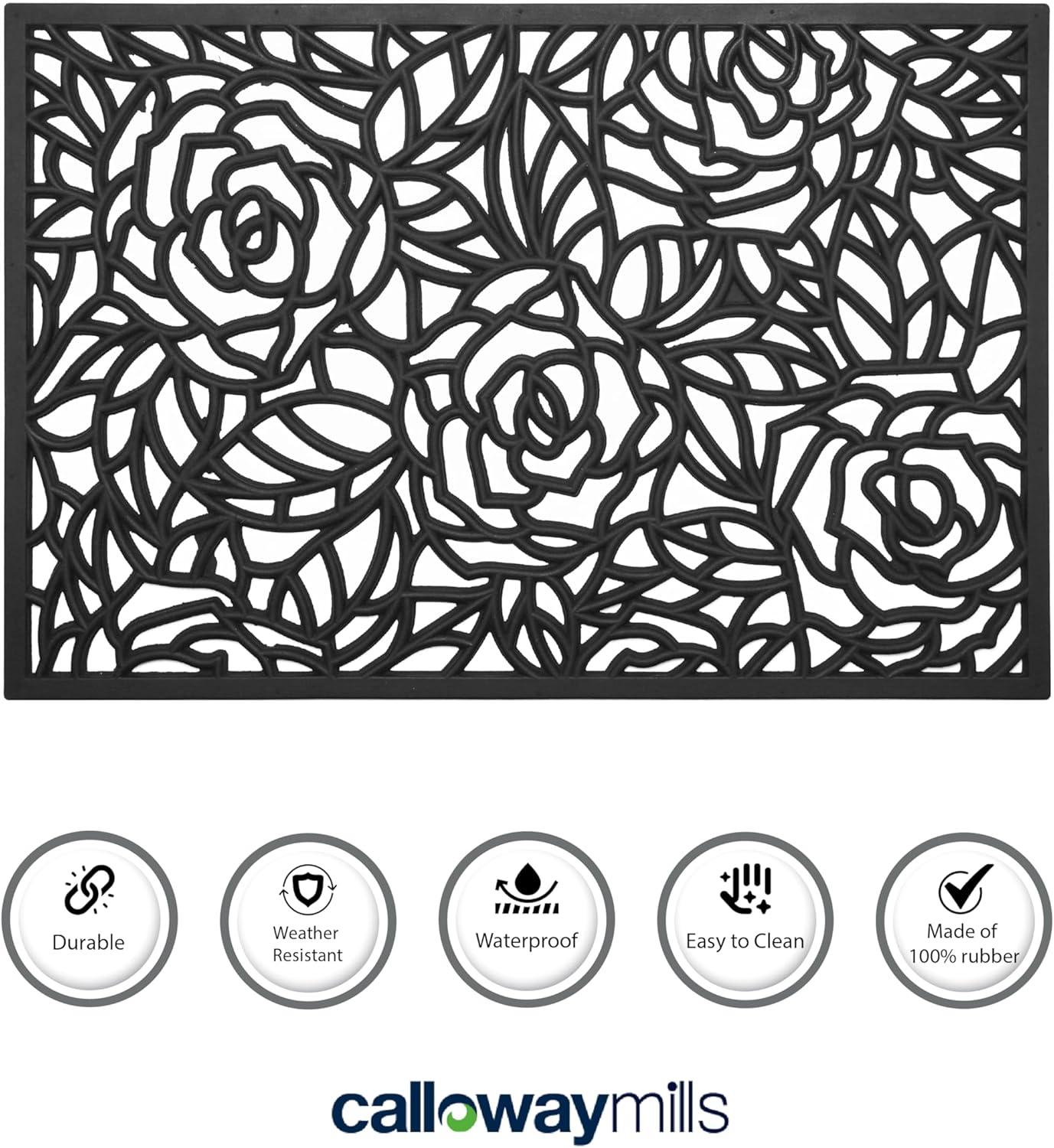 Calloway Mills Fleur De Lis Outdoor Rubber Doormat, 18" x 30"
