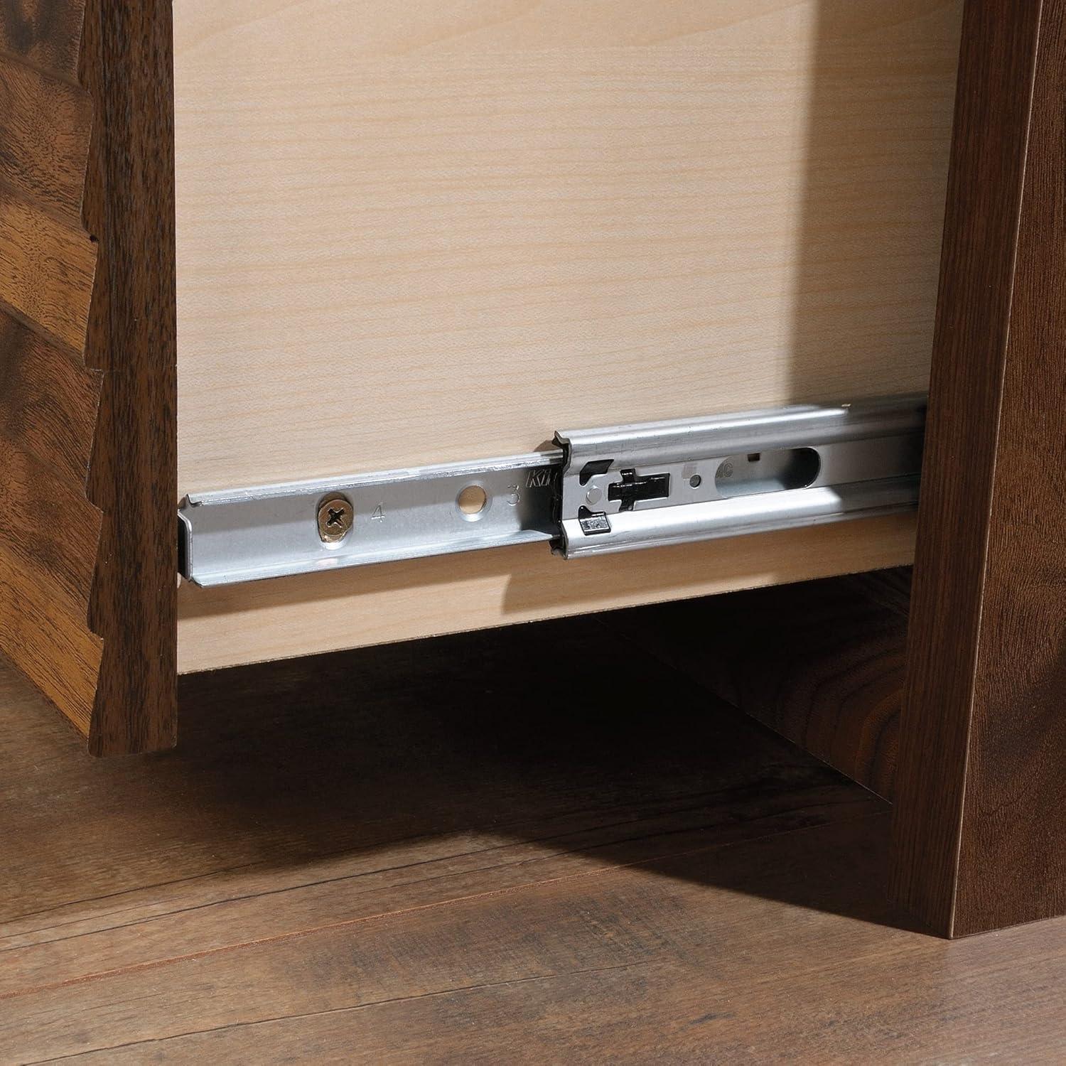 Grand Walnut 4-Drawer Lockable Lateral Filing Cabinet