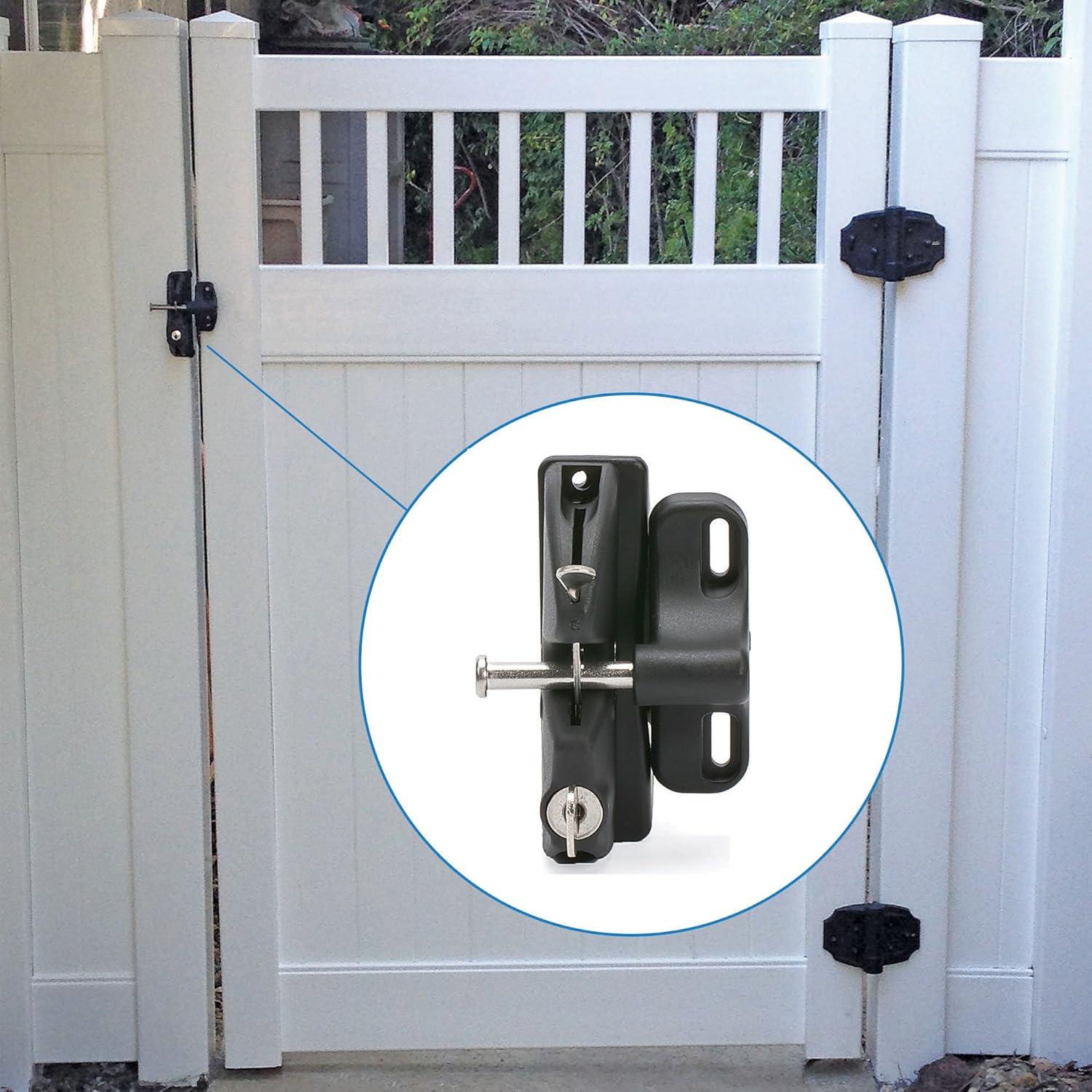 N346-201 Latch Gate Lockable, Black