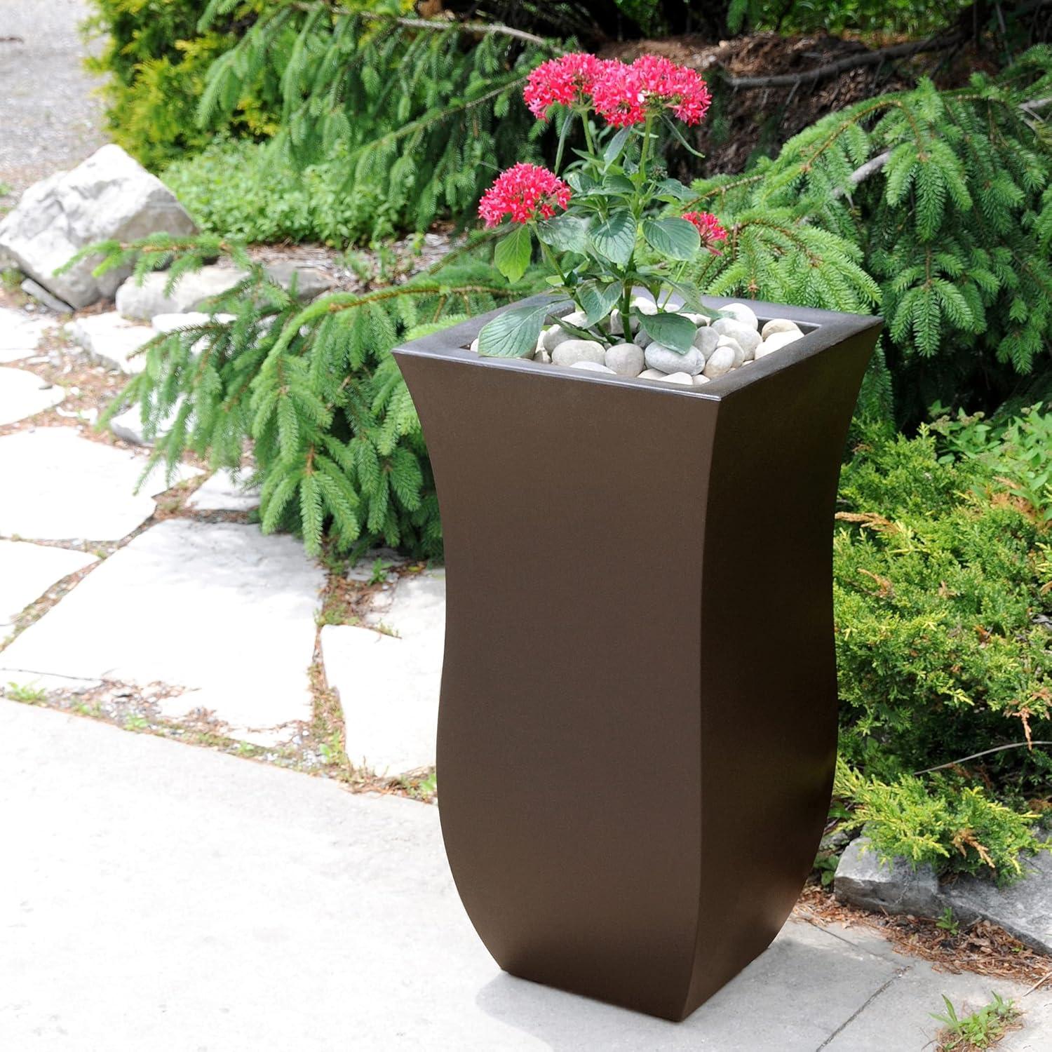 Mayne Valencia 30" x 16" x 16" Tall Polyethylene Planter - Espresso