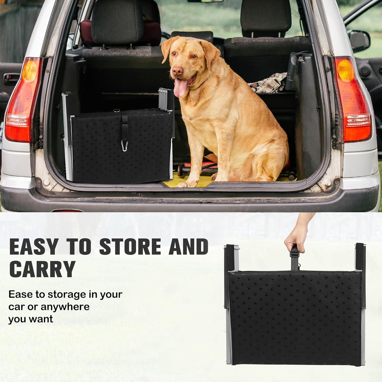 Portable Folding Dog Stairs For Cars, SUV, Trucks, For Large Dogs With Non-Slip Surface, 6 Steps