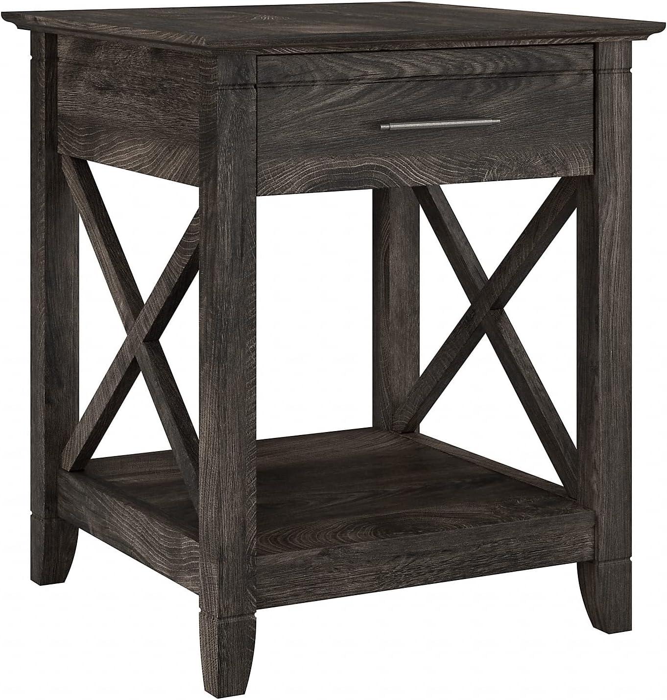 Bush Furniture Key West 20" x 20" End Table Dark Gray Hickory (KWT120GH-03)