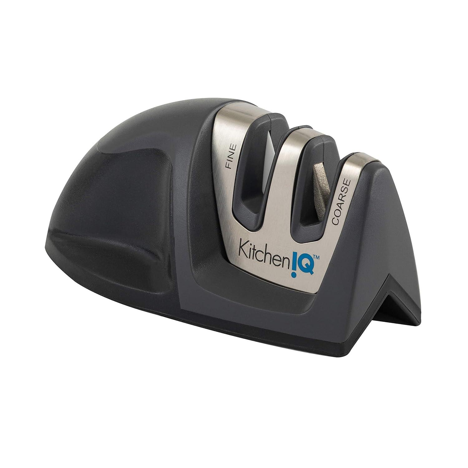 KitchenIQ Deluxe Diamond Edge Grip 2-Stage Knife Sharpener
