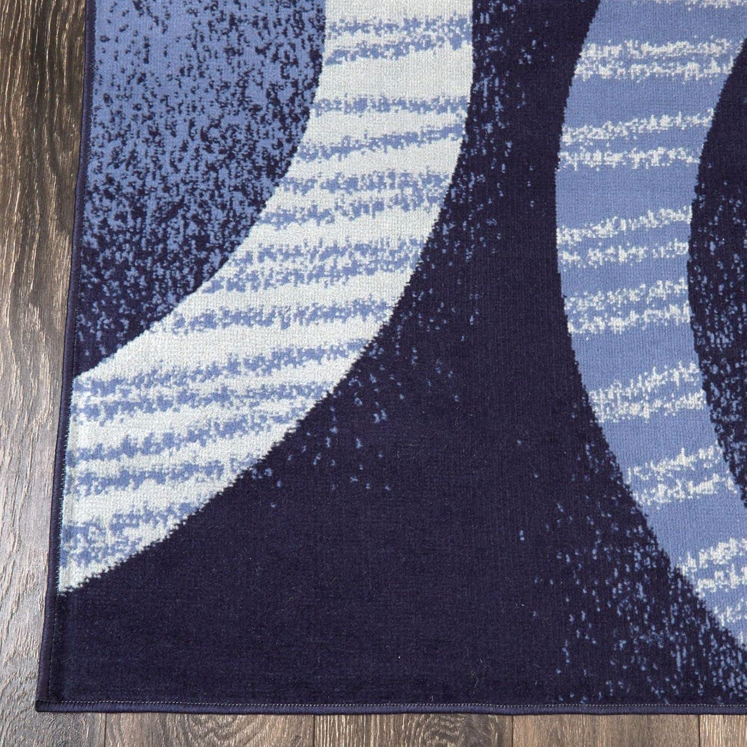 Home Dynamix Ariana Arcata Contemporary Bold Abstract Graphic Area Rug, Navy Blue/Grey, 3-Piece Set