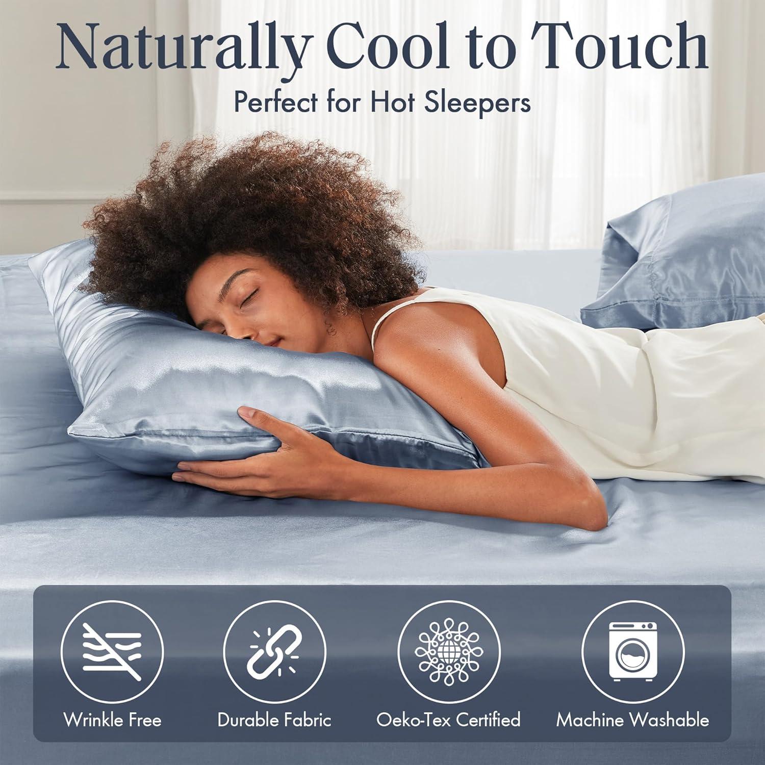 Madison Park Essentials Satin Luxury 2PC Pillowcases (Set of 2)