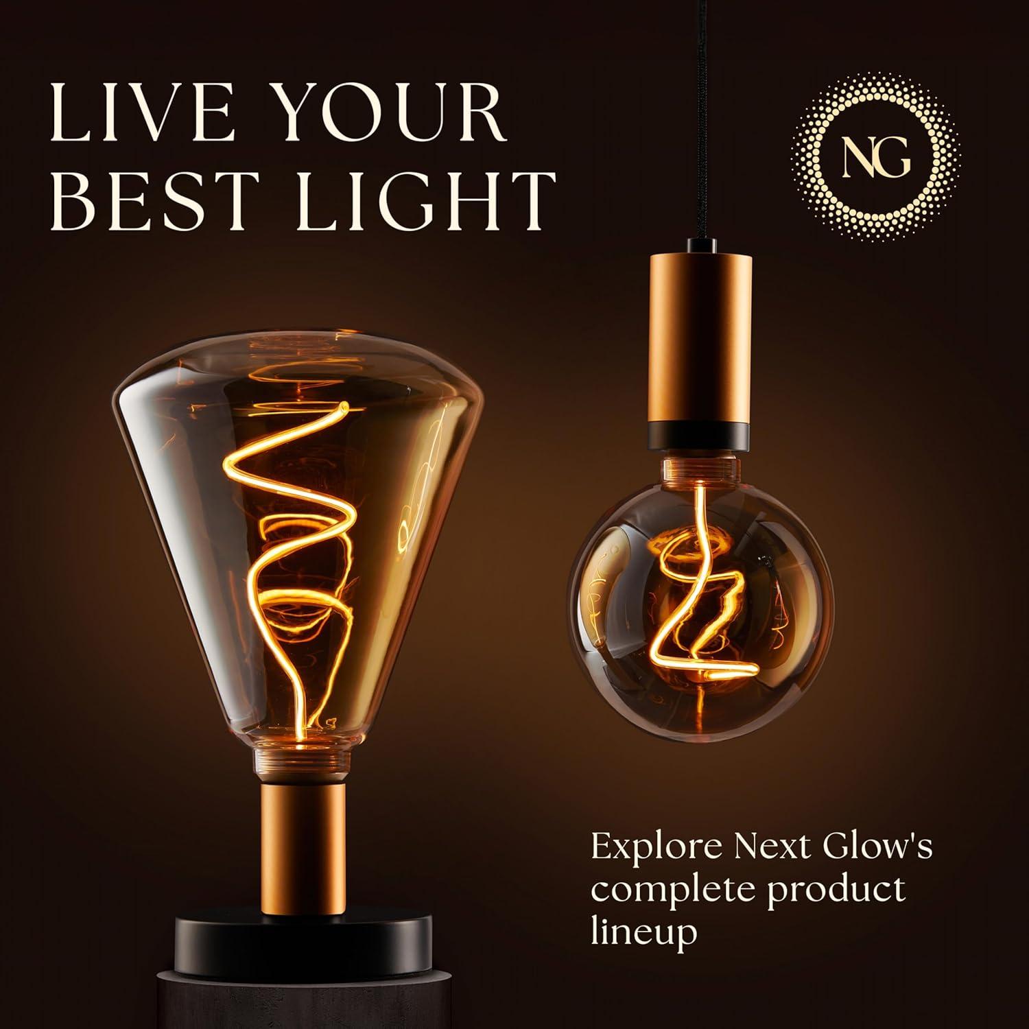 Next Glow Decorative LED Edison Bulb, Dimmable 2000K, E26, Oversized Globe