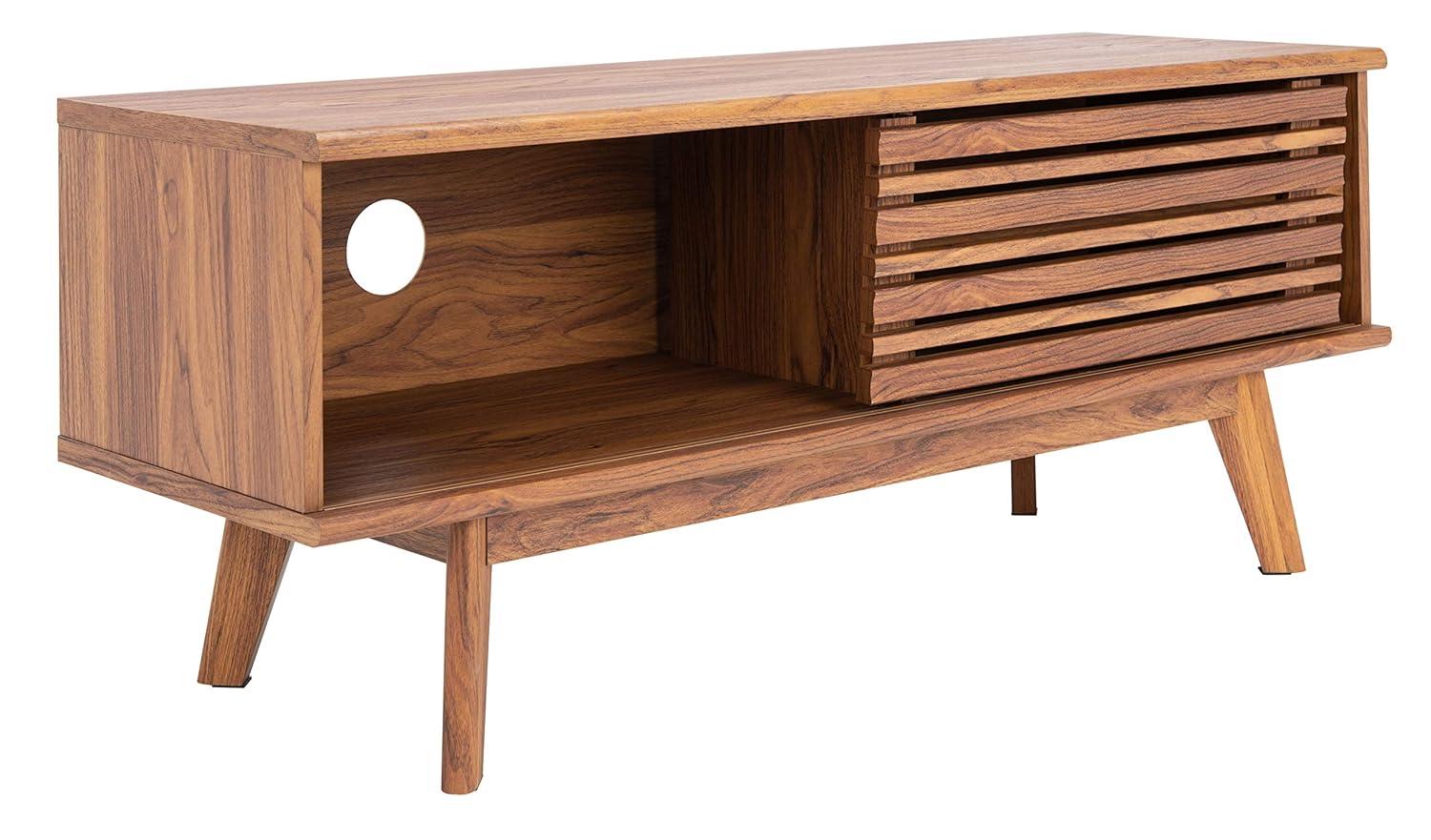 Aurelio 1 Shelf Media Stand - Walnut - Safavieh