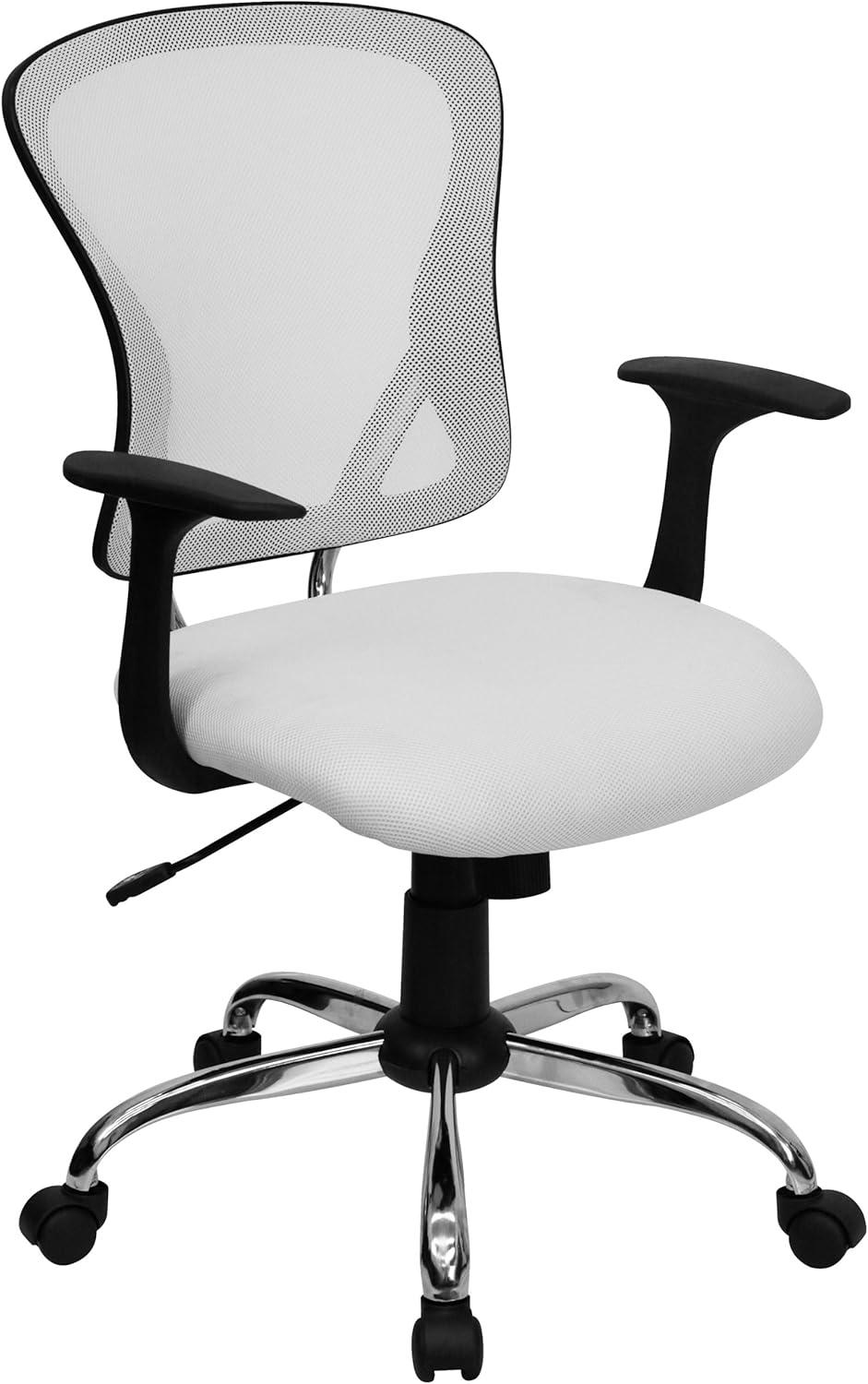 Flash Furniture Mid-Back Mesh Swivel Task Office Chair with Chrome Base and Arms