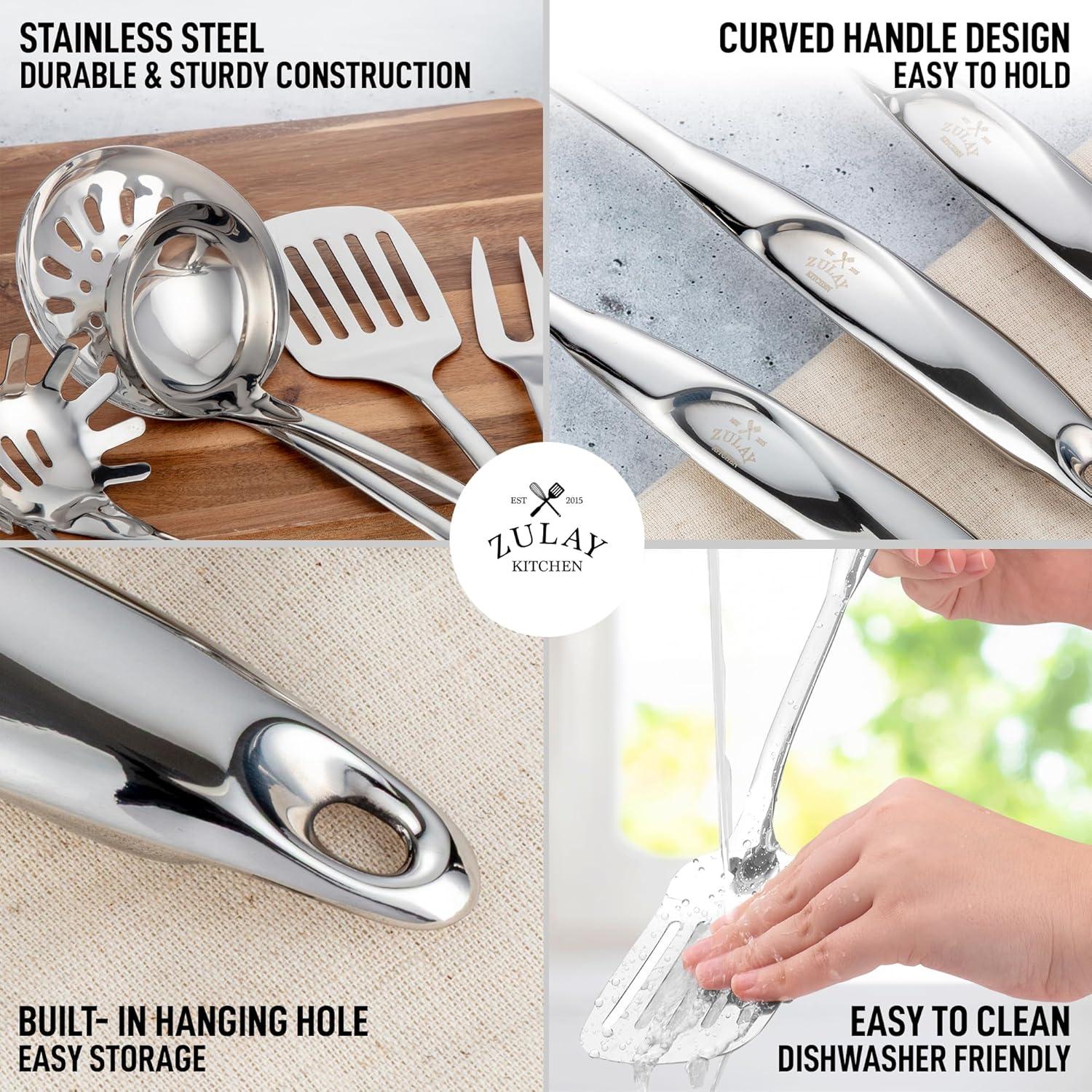 Zulay Kitchen Zulay Kitchen 5 Piece Stainless Steel Cooking Utensil Set