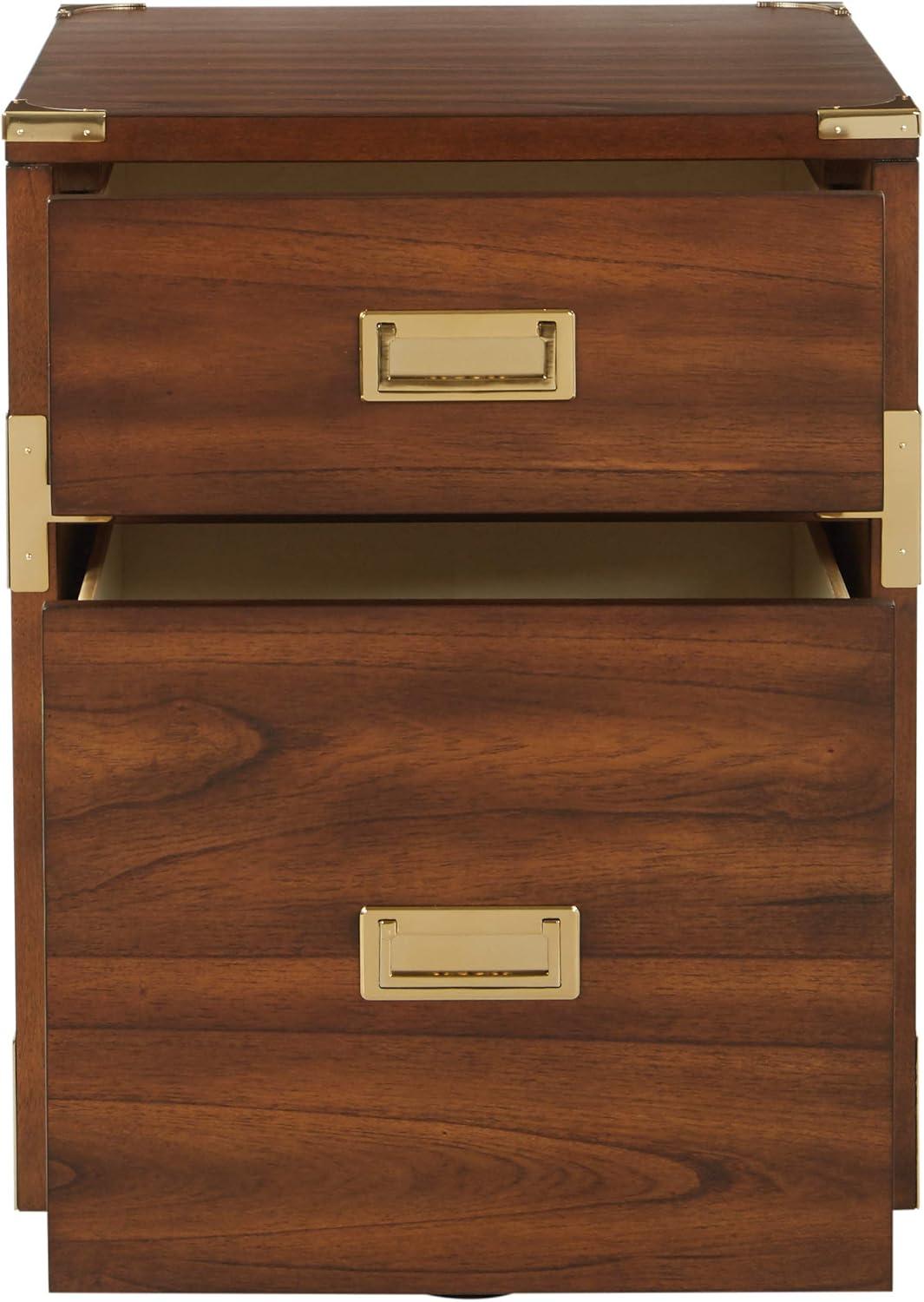 Wellington 2 Drawer File Cabinet in Toasted Brown Wheat Fully Assembled