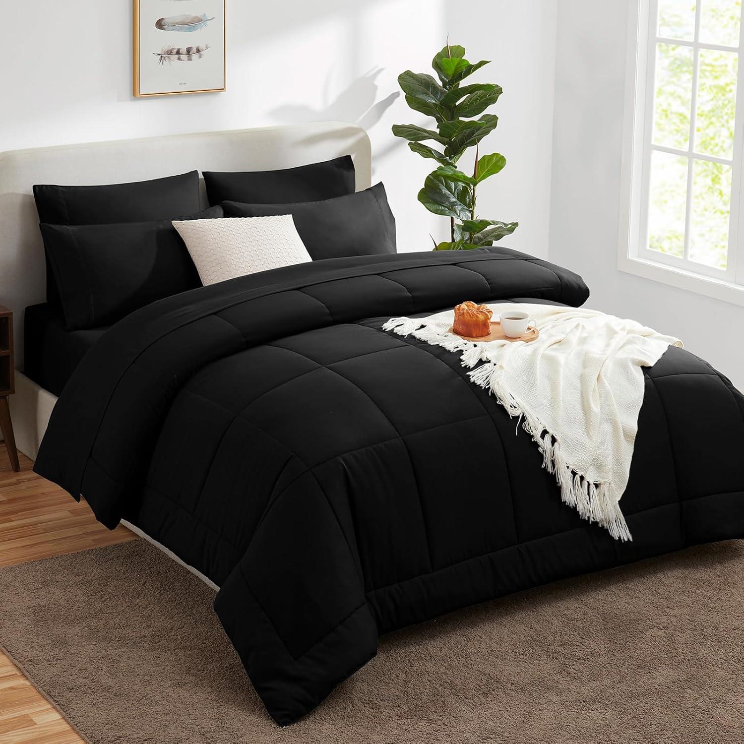 Sweet Home Collection All Season Bed-in-A-Bag 5pc/7pc Solid Color Comforter & Sheet Set Ultra Soft Bedding by Sweet Home Collection