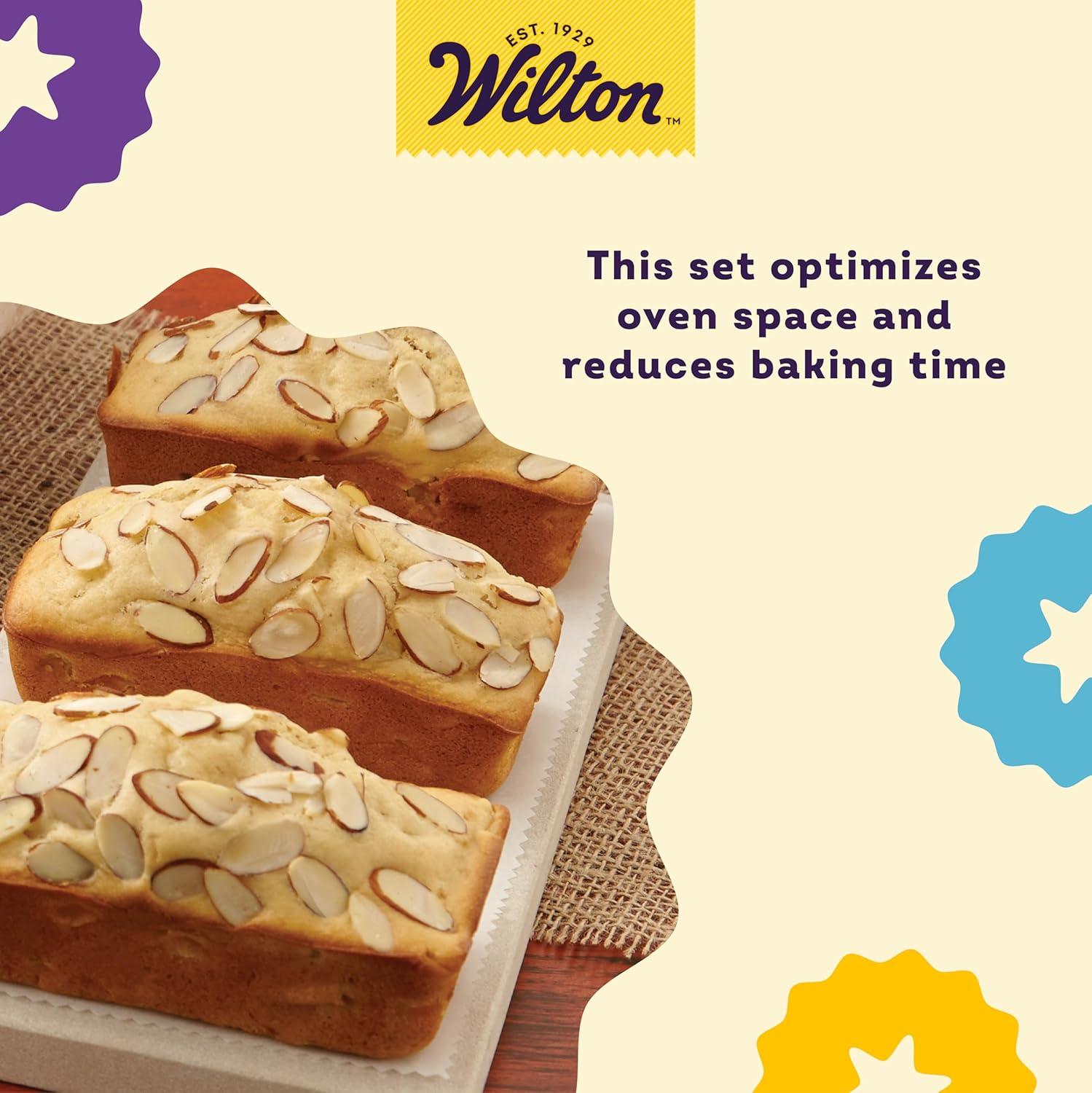 Wilton Recipe Right Non-Stick Mini Loaf Pan Set, 3-Piece