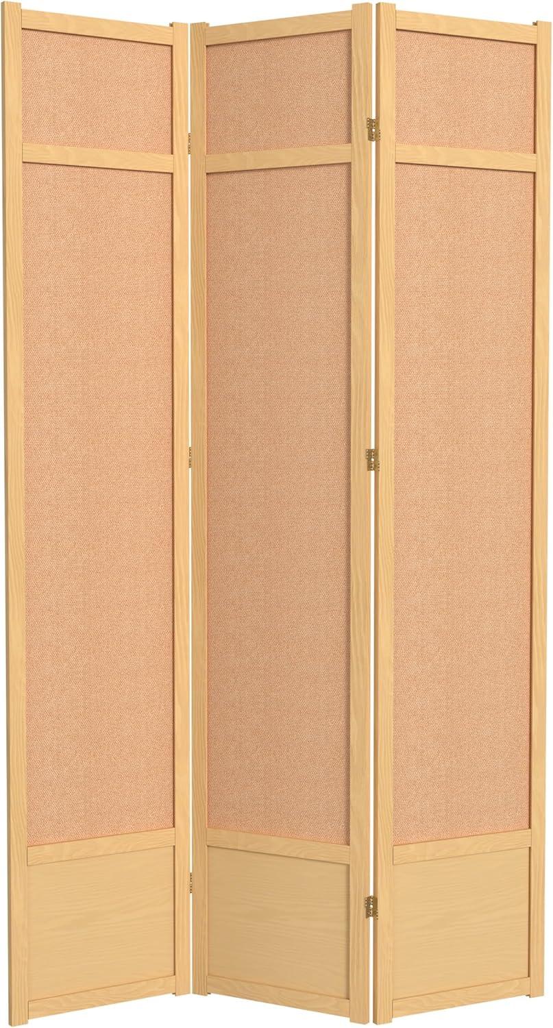 Oriental Furniture 7 Ft Tall Jute Shoji Screen, natural, 3 panel