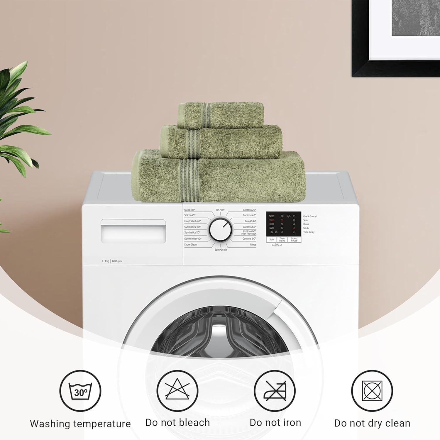 Superior Heritage Certified Egyptian Cotton Plush Absorbent Luxury Bath Towel (Set of 2)