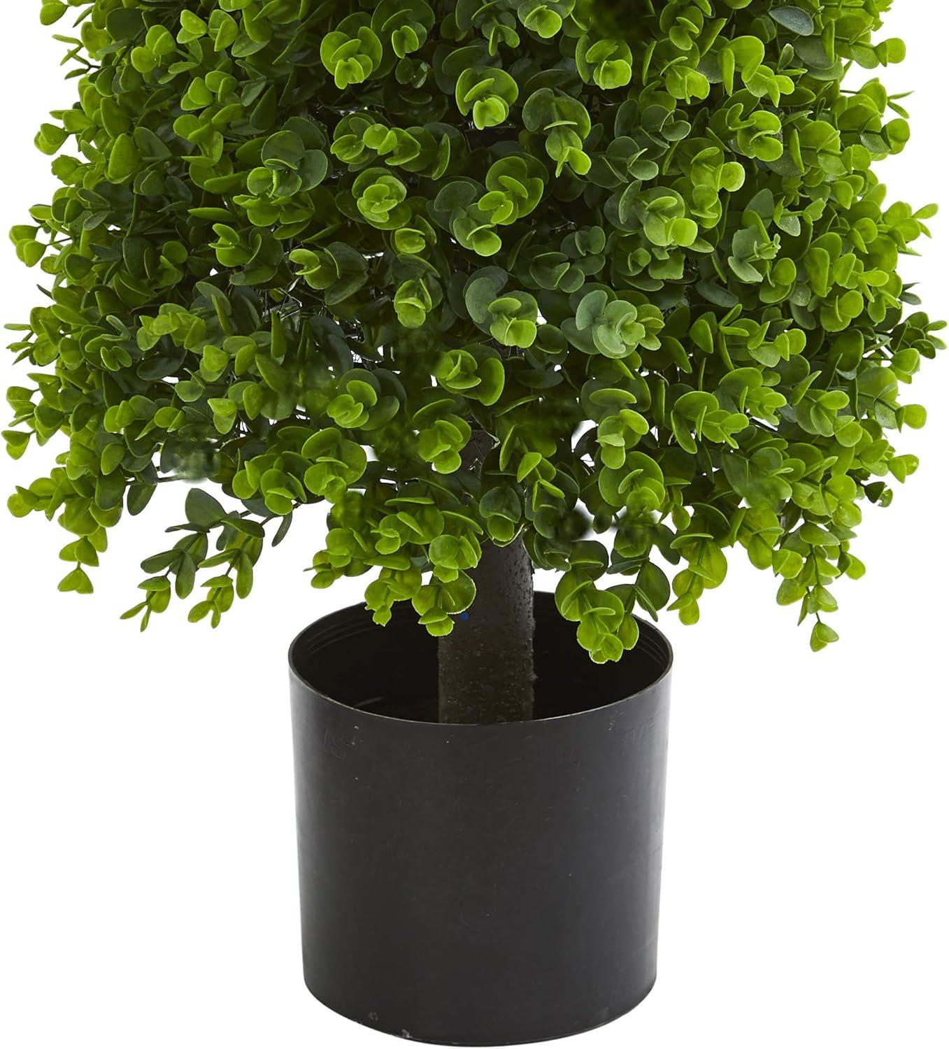 Nearly Natural 3-ft Eucalyptus Topiary Artificial Tree (Indoor/Outdoor)