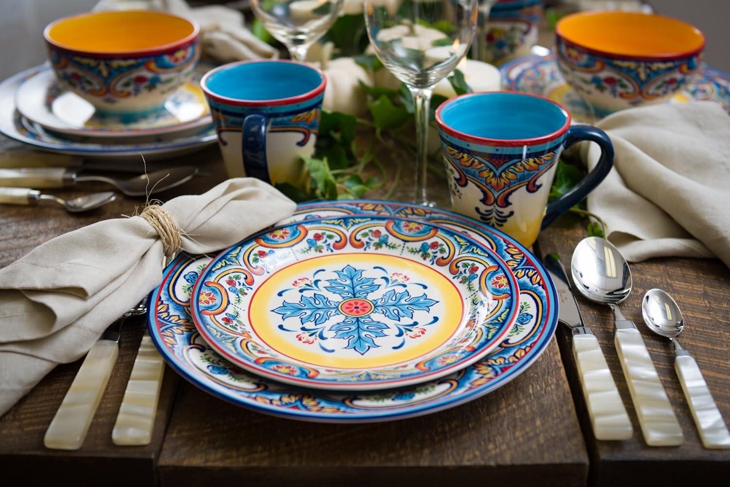 Zanzibar Multicolor Ceramic Floral 16-Piece Dinnerware Set