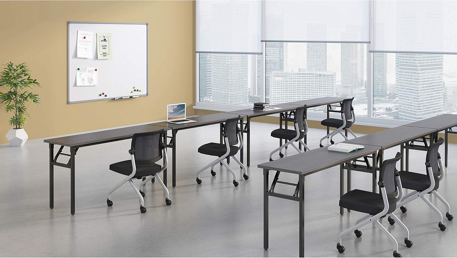 Rectangle 2 Person Flip Top 18'' L Modular Training Table with Modesty Panel
