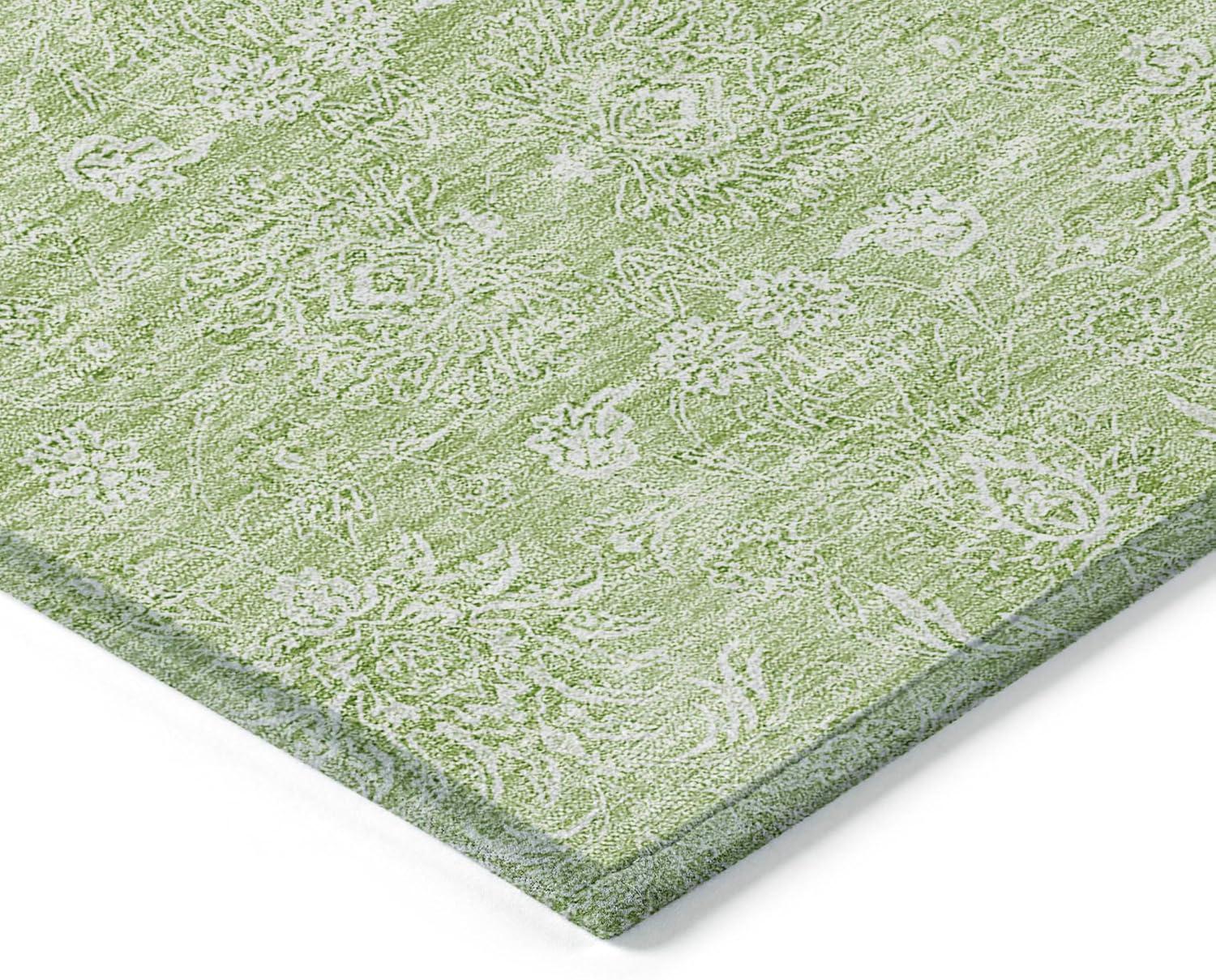 Aloe Green Synthetic Flat Woven Indoor Outdoor Rug