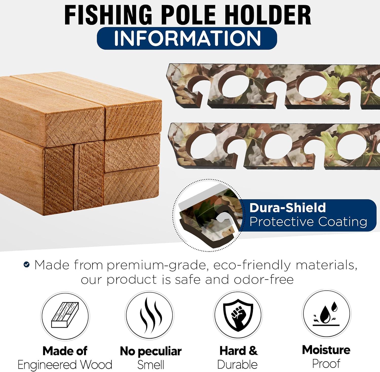 Arlmont & Co. Emberton Manufactured Wood Wall Mounted Fishing Rack