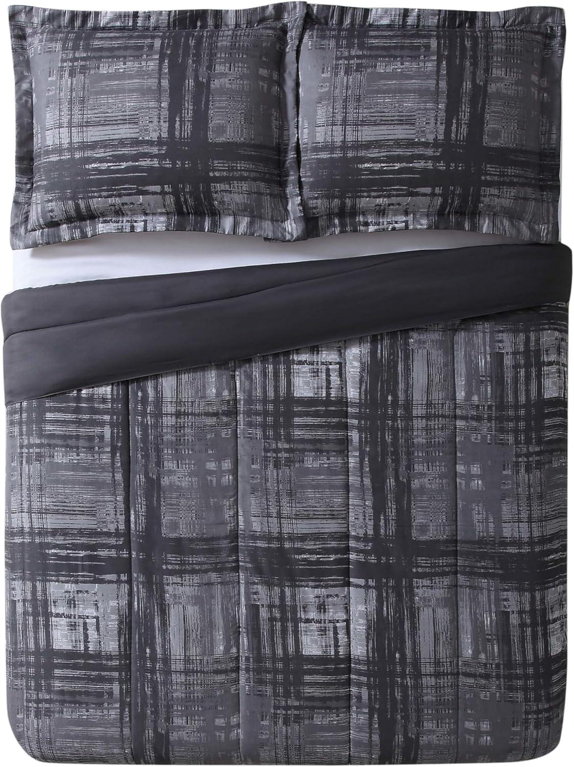 Style 212 Camden Modern & Contemporary Box Stitch Plaid Comforter Set