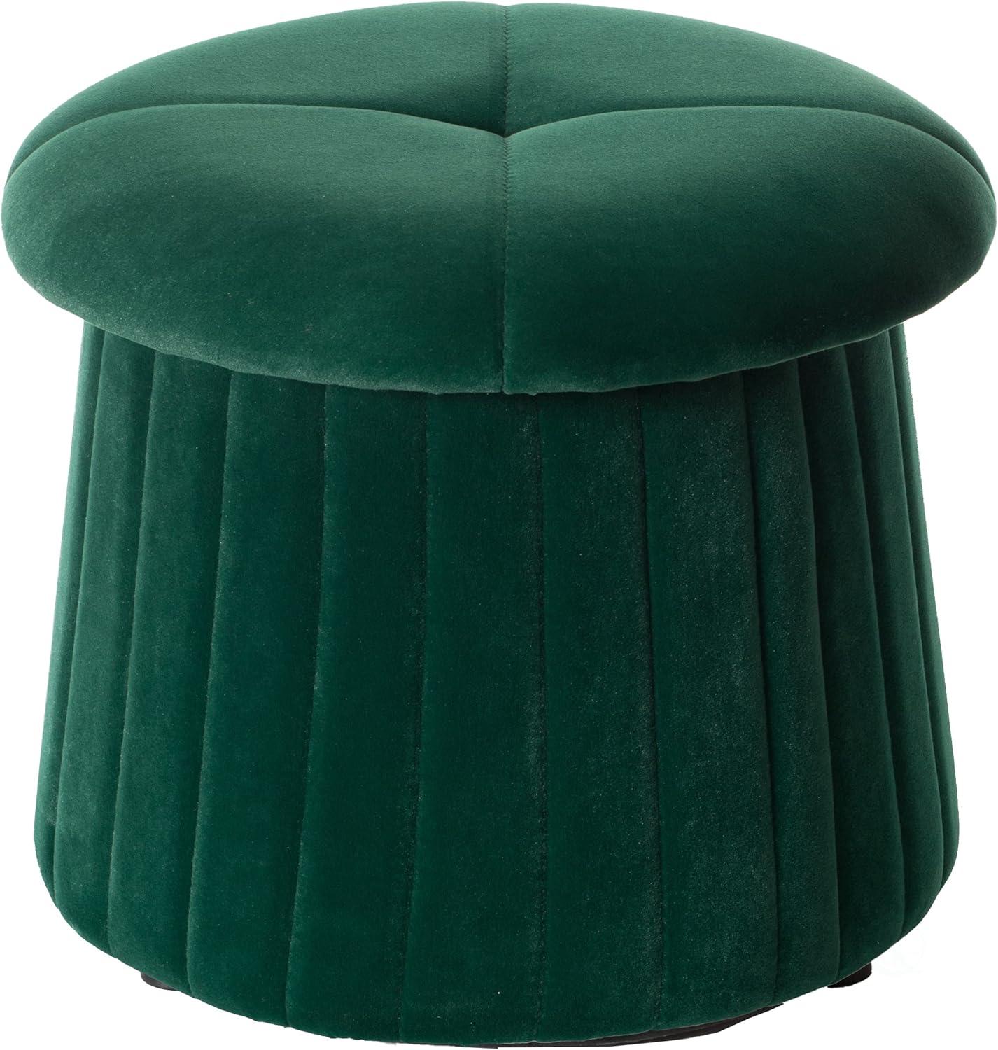 Modern Tufted Velvet Mushroom Shape Storage Ottoman Storage Stool Trunk