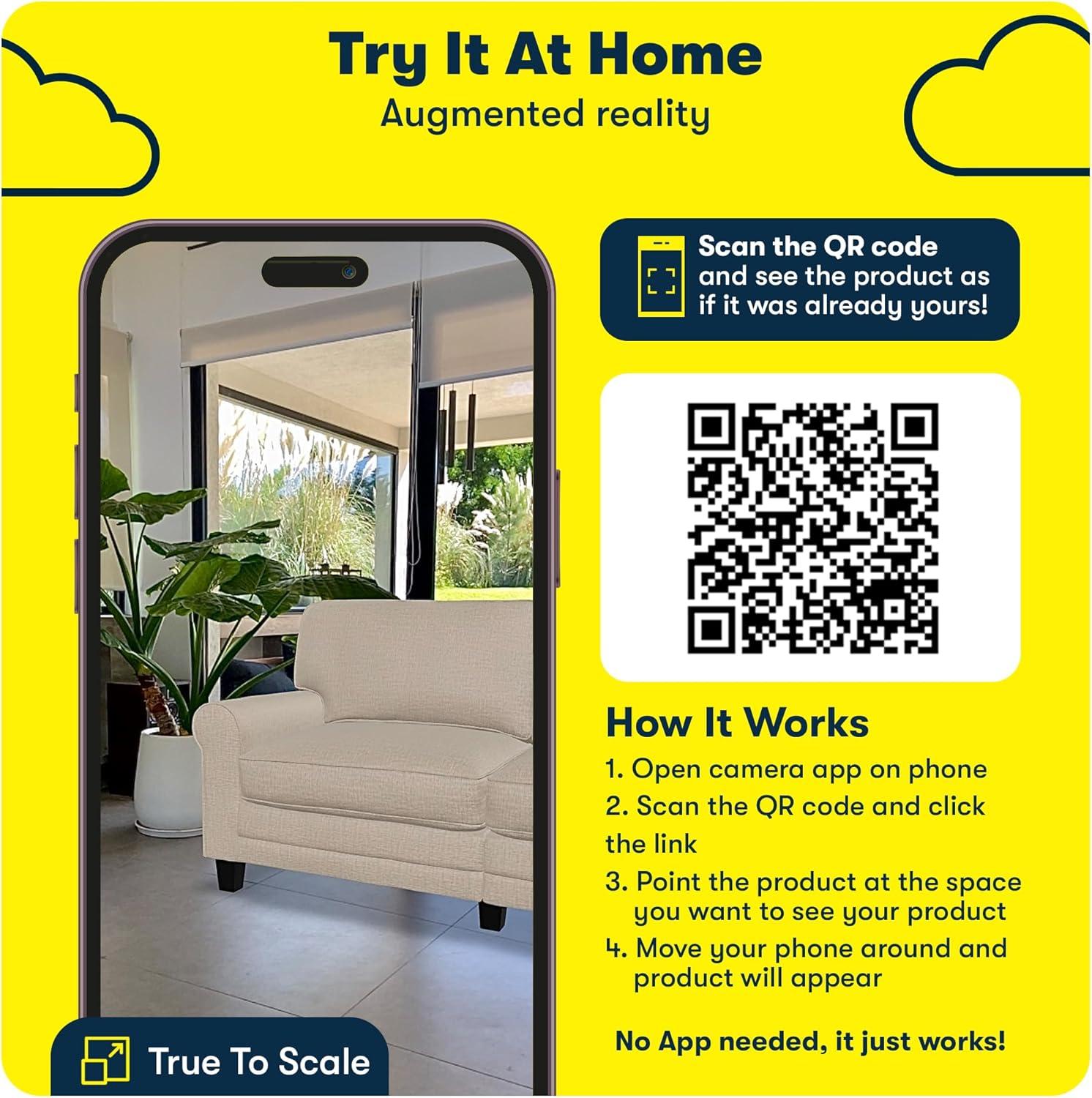Serta Copenhagen 78" Rolled Arm Sofa, Easy Care Fabric, Soft Pillow Back, Pocket Coil Seat Cushions