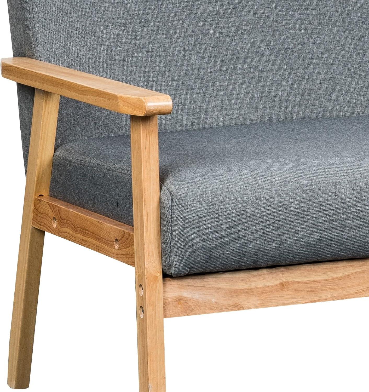 Maykoosh Beachy Beauty Beige Linen Fabric Loveseat
