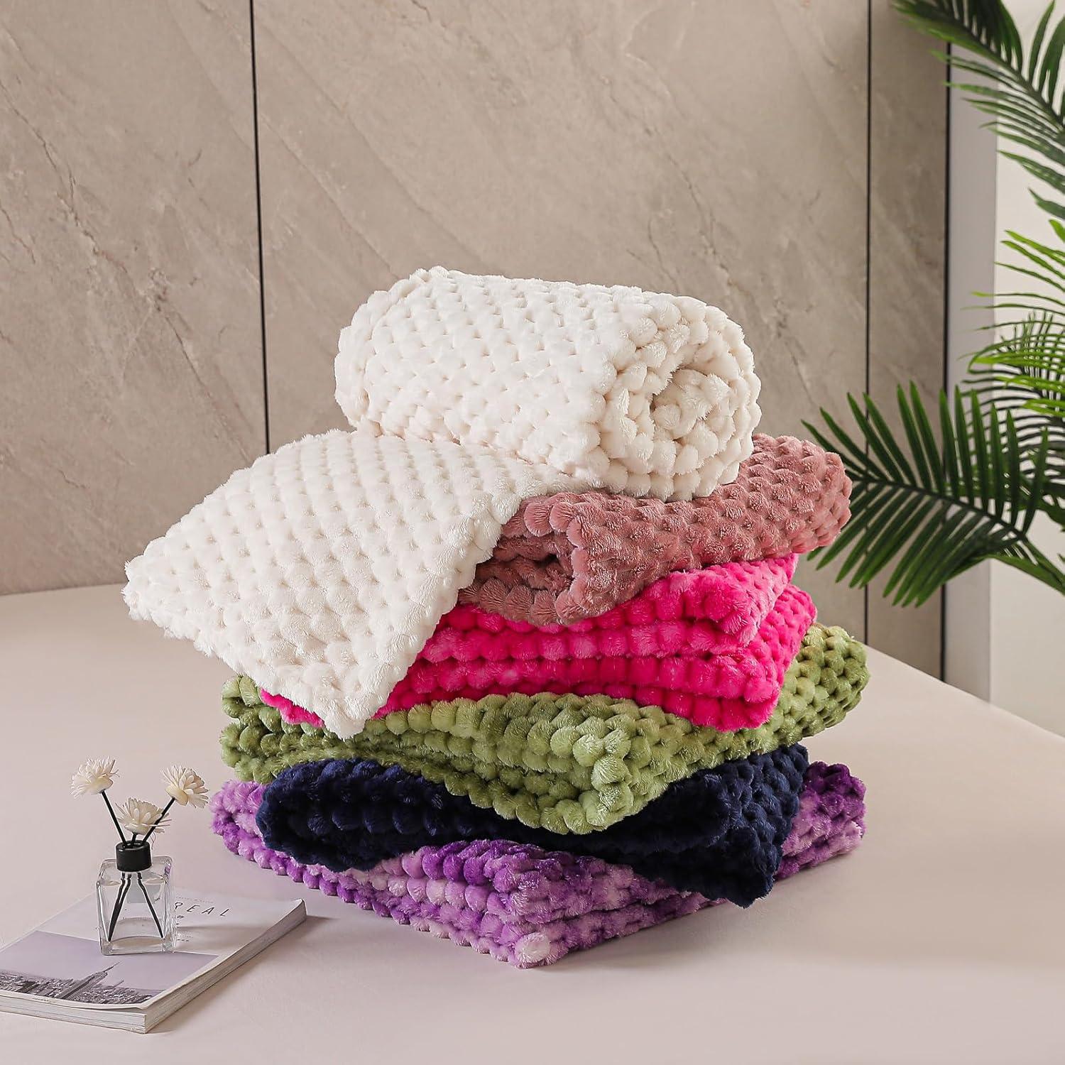 Exclusivo Mezcla Manta de Cama de Lana de Franela Tamaño King - Acogedora y Cálida y Ligera