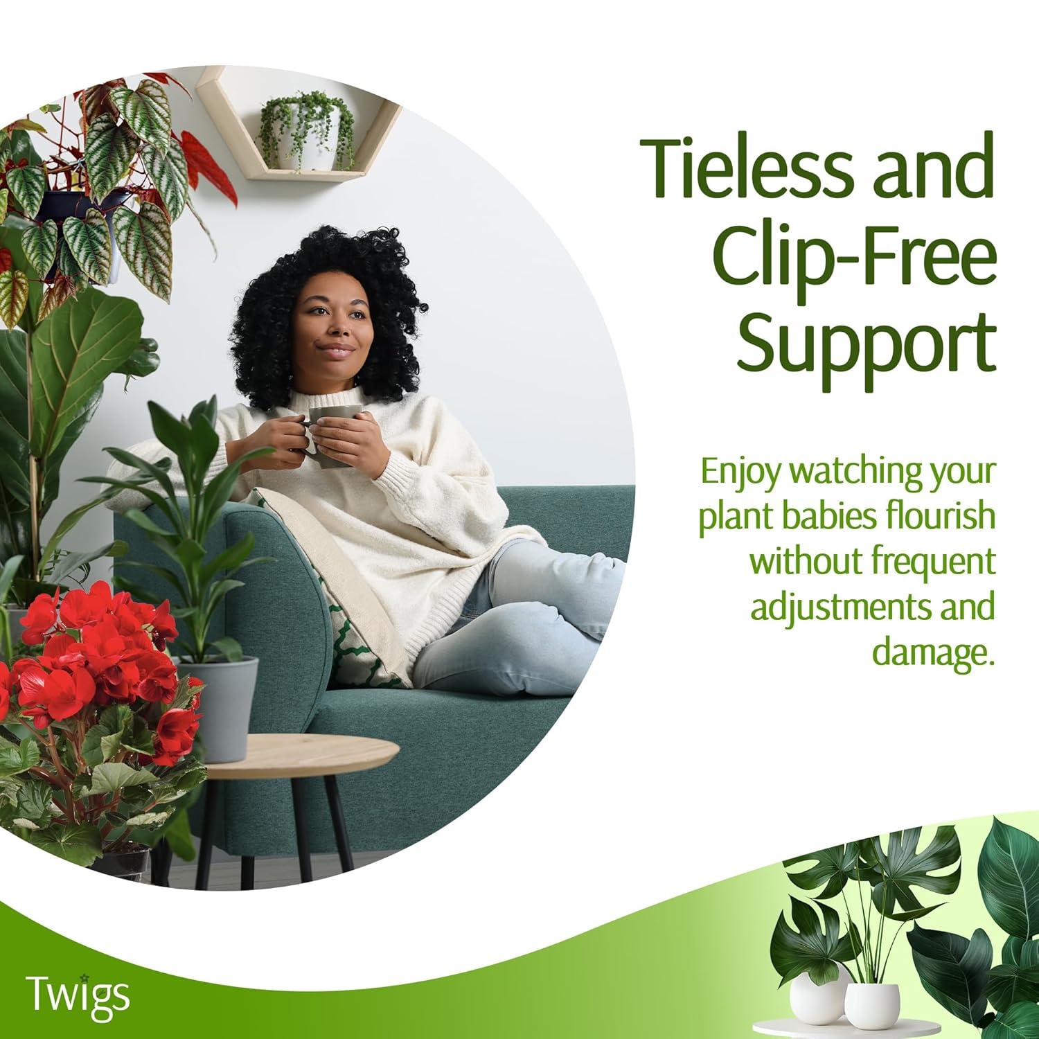 Stackable Plant Support Stakes, Stem Holder Structures for Indoor & Outdoor Use, Garden Accessories for Climbing & Potted Plants, Trellis Alternative - Moonstone, 10 Pack, 17" L