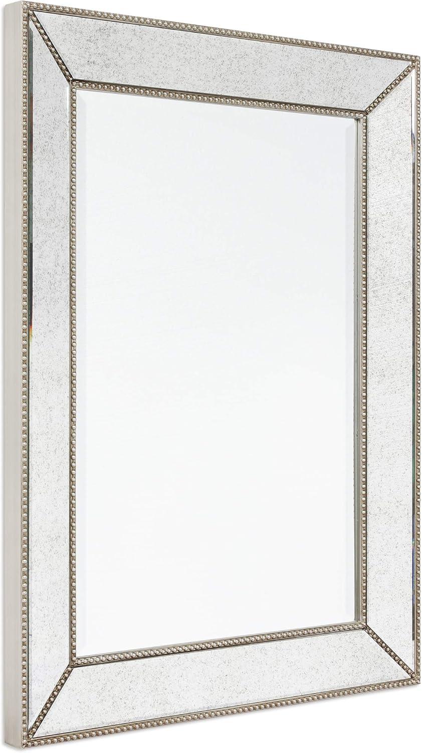 Champagne Beed Beveled Rectangle Wall Mirror