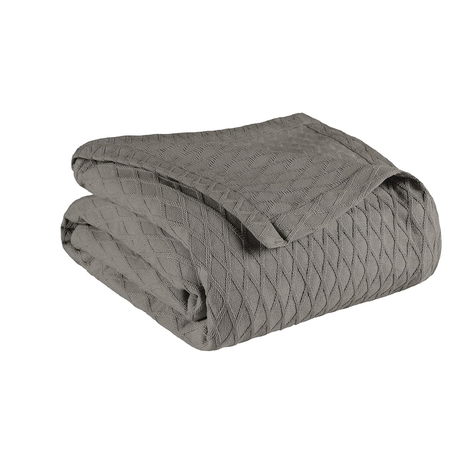 Superior Diamond Weave All-Season Bedding Cotton Throw Layering Blanket