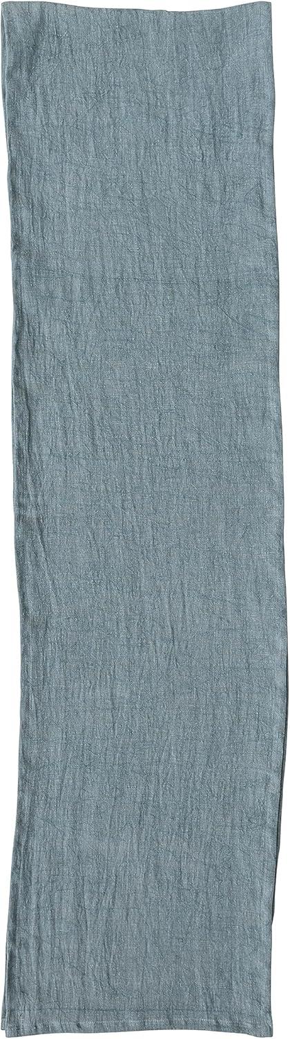 Mint Stonewashed Linen 108-Inch Table Runner