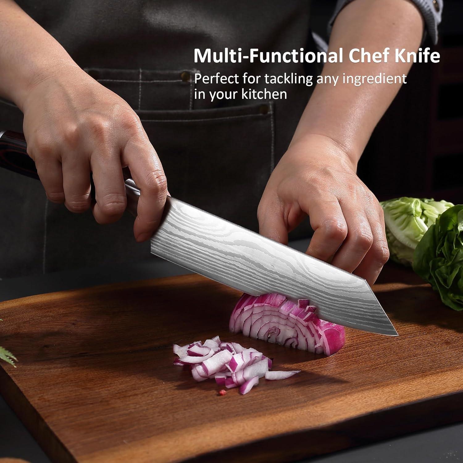 PAUDIN Chef Knife, 8 Inch High Carbon Stainless Steel Sharp Kitchen Knife with Ergonomic Handle, Gift Box for Family & Restaurant C80