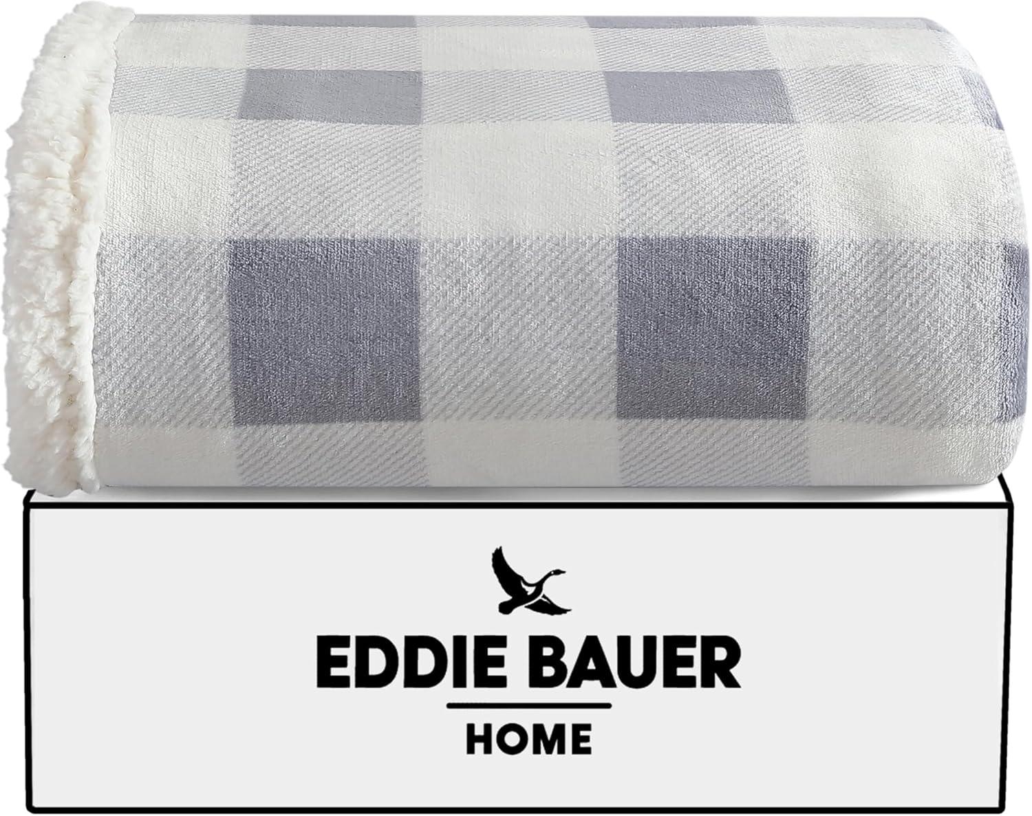 Eddie Bauer Printed Plush Fleece/Sherpa Throw Blankets