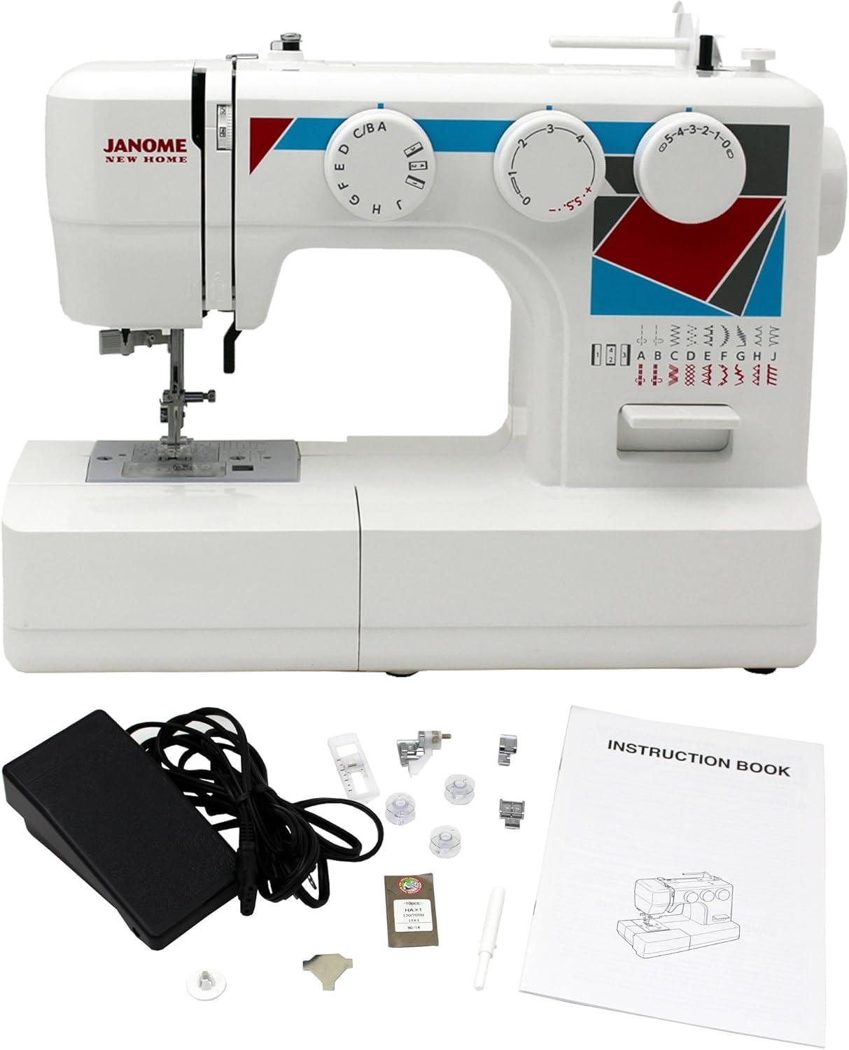 White Computerized Sewing Machine with Automatic Needle Threader