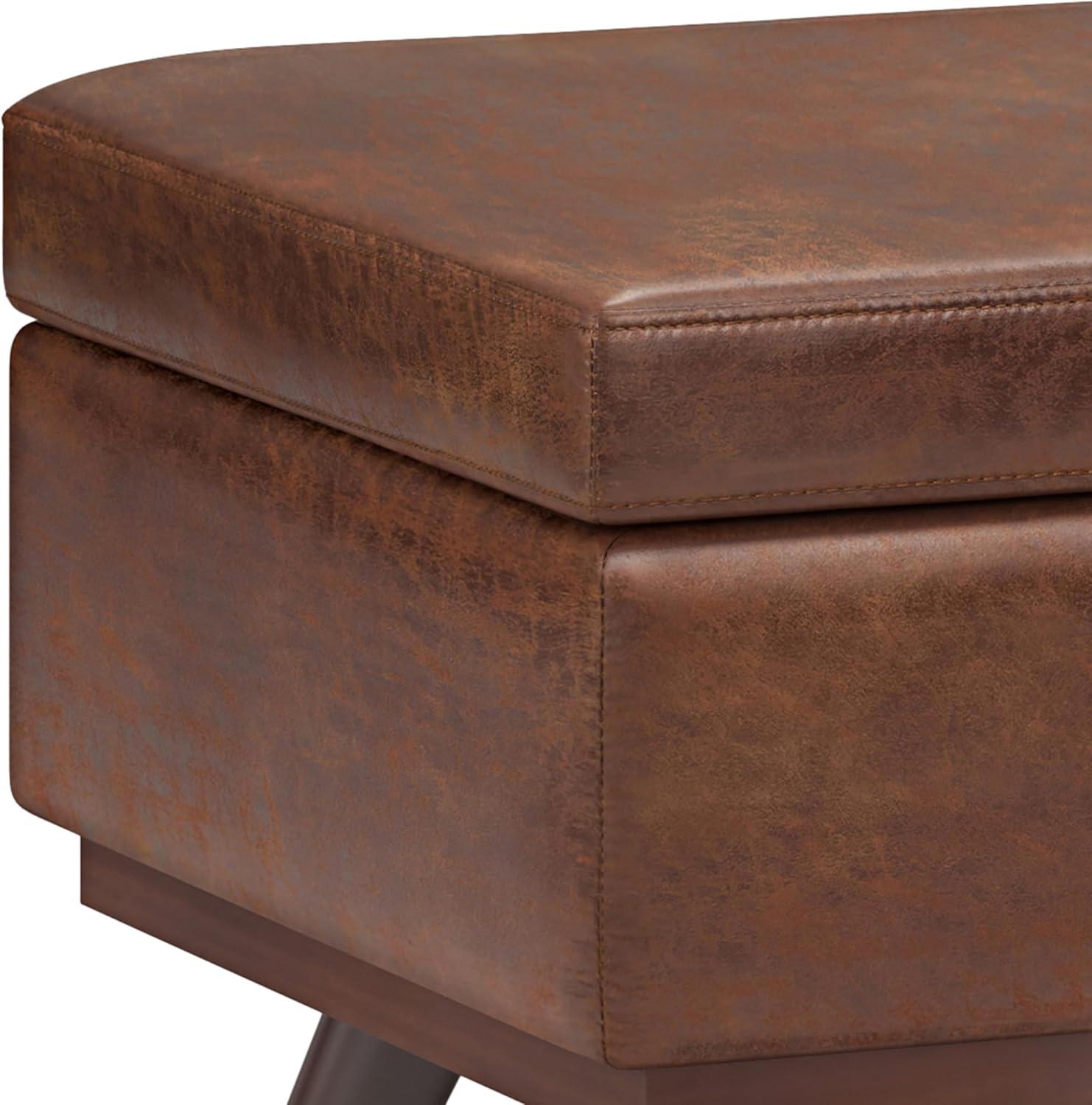 Owen Lift Top 42'' Wide Faux Leather Rectangle Storage Ottoman with Storage