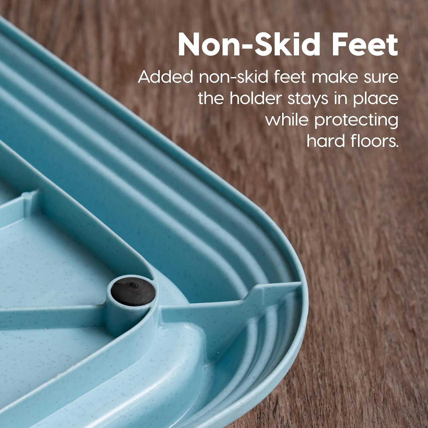 IRIS USA Pee Pad Holder - For Large Sized Dog and Puppy Pee Pads, Secured Latches, Non-Skid Feet, High Polish Finish for Easy Cleaning, Leak Protection, Fits 23"x35" Pad or Larger, Square, Blue
