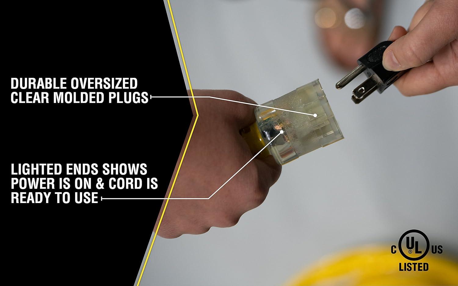 Yellow Jacket Outdoor 50 ft. L Yellow Extension Cord 10/3 SJTW