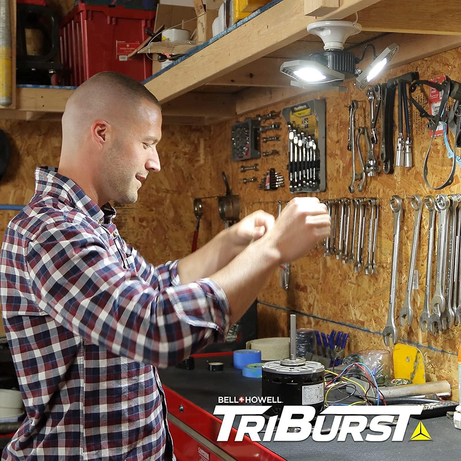 Bell+Howell Triburst Motion Sensor Technology, ASON TV 4000 Lumens / 6500 Kelvin Indoor Lights S/4, Ultra Bright with 144 LED Bulbs and Multi-Directional Triple Panel Bedroom, Garage, Ceiling