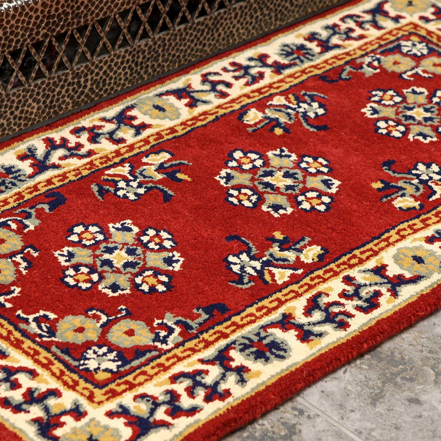 ACHLA Designs 44" Long Minuteman International Oriental Rectangular Hearth Rug: Wool, Fire-Resistant