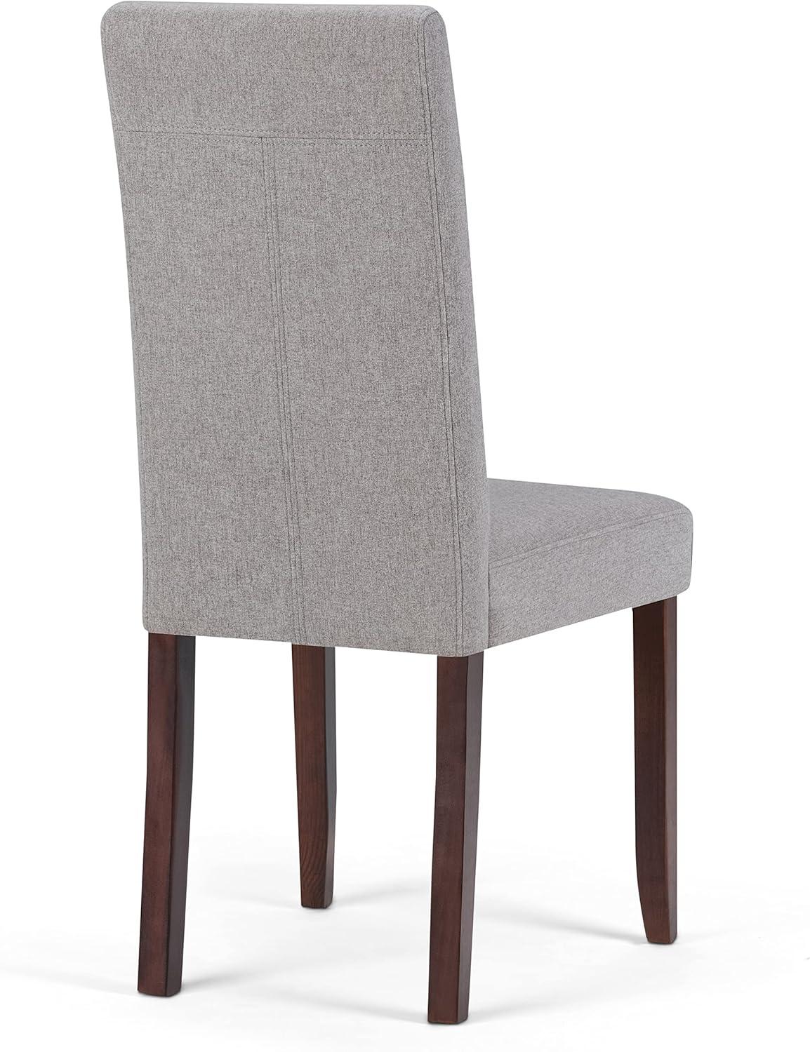 Cloud Grey Linen Upholstered Parsons Side Chair Set