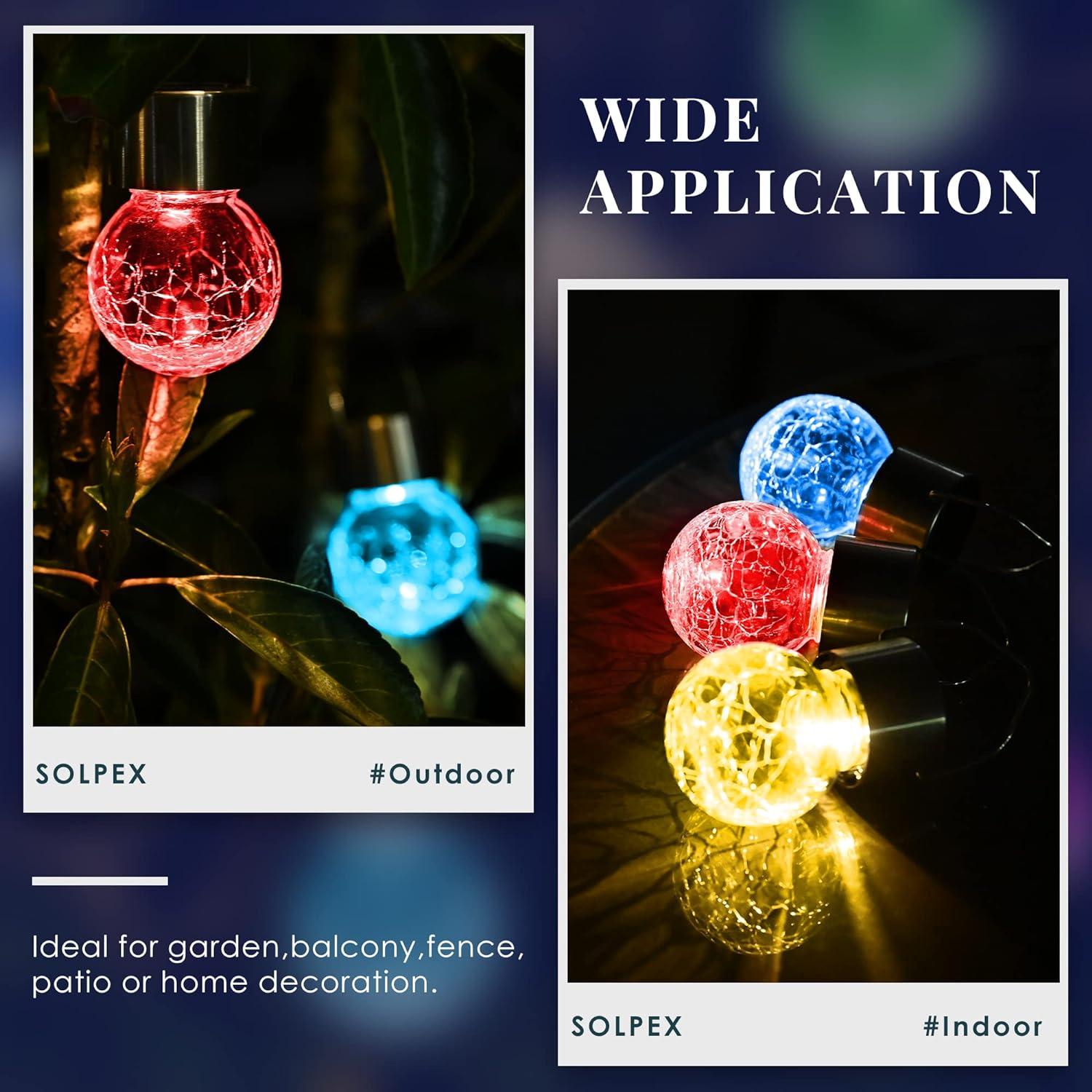 Solar Powered Color-Changing Glass Globe Christmas Lights