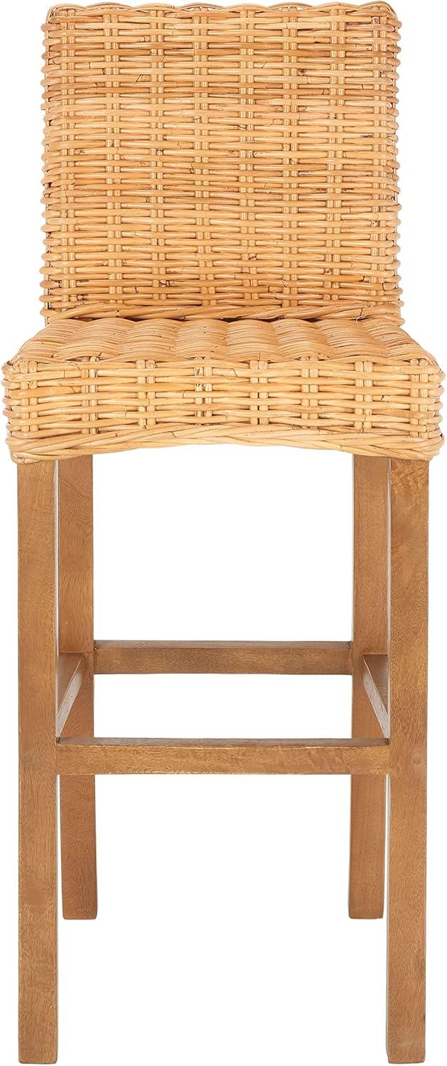 Tobie Rattan Bar Stool - BST6500 - Natural/Golden Brown - Safavieh