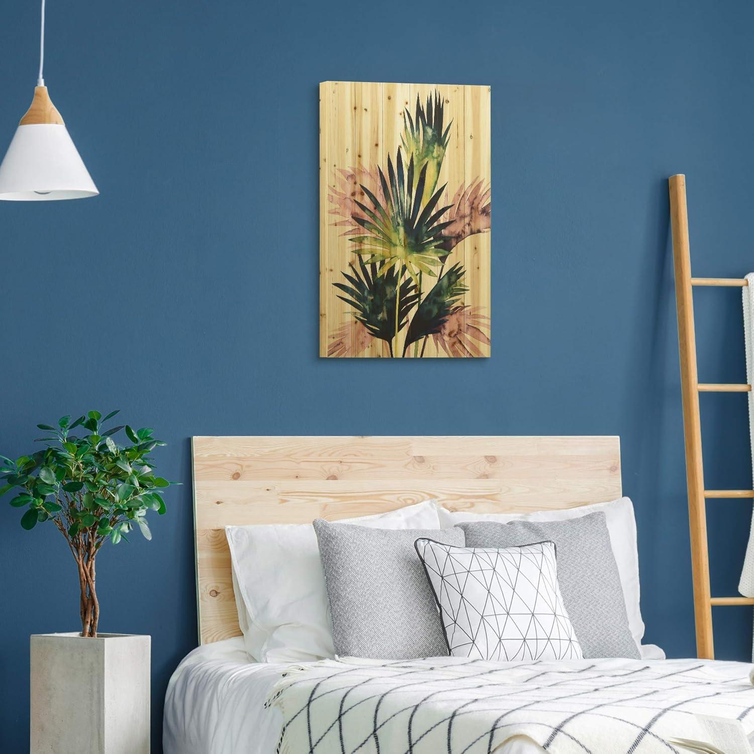 Twilight Palms Multicolor Fir Wood Wall Art Print